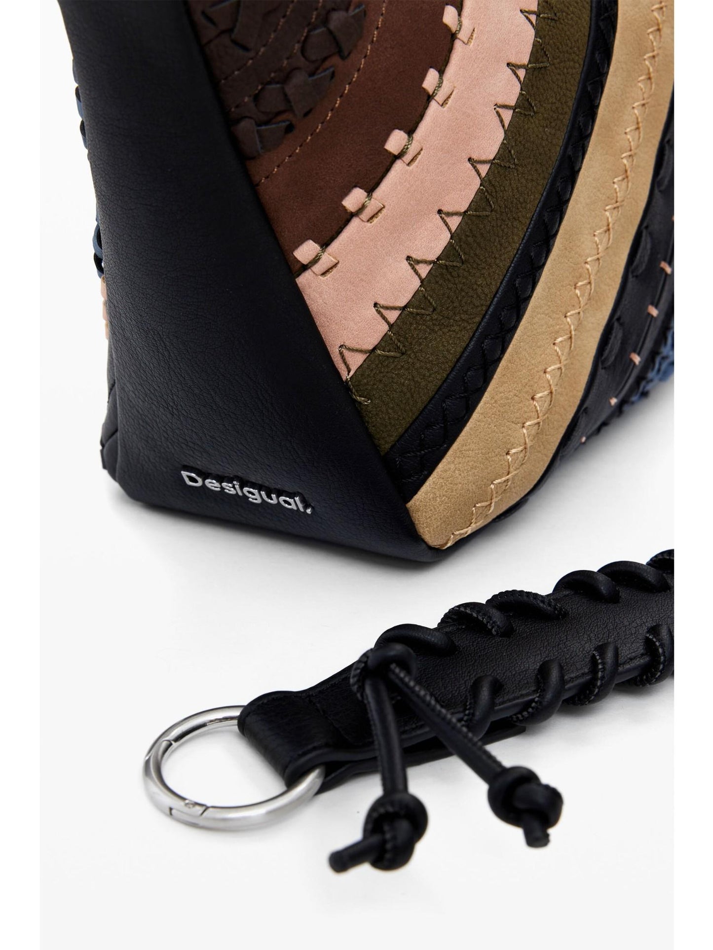 Desigual Borsa a spalla patchwork media Donna Marrone