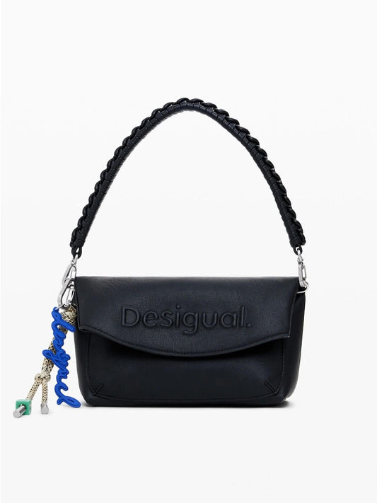 Desigual Borsa con logo 3D a patta media Donna Nero