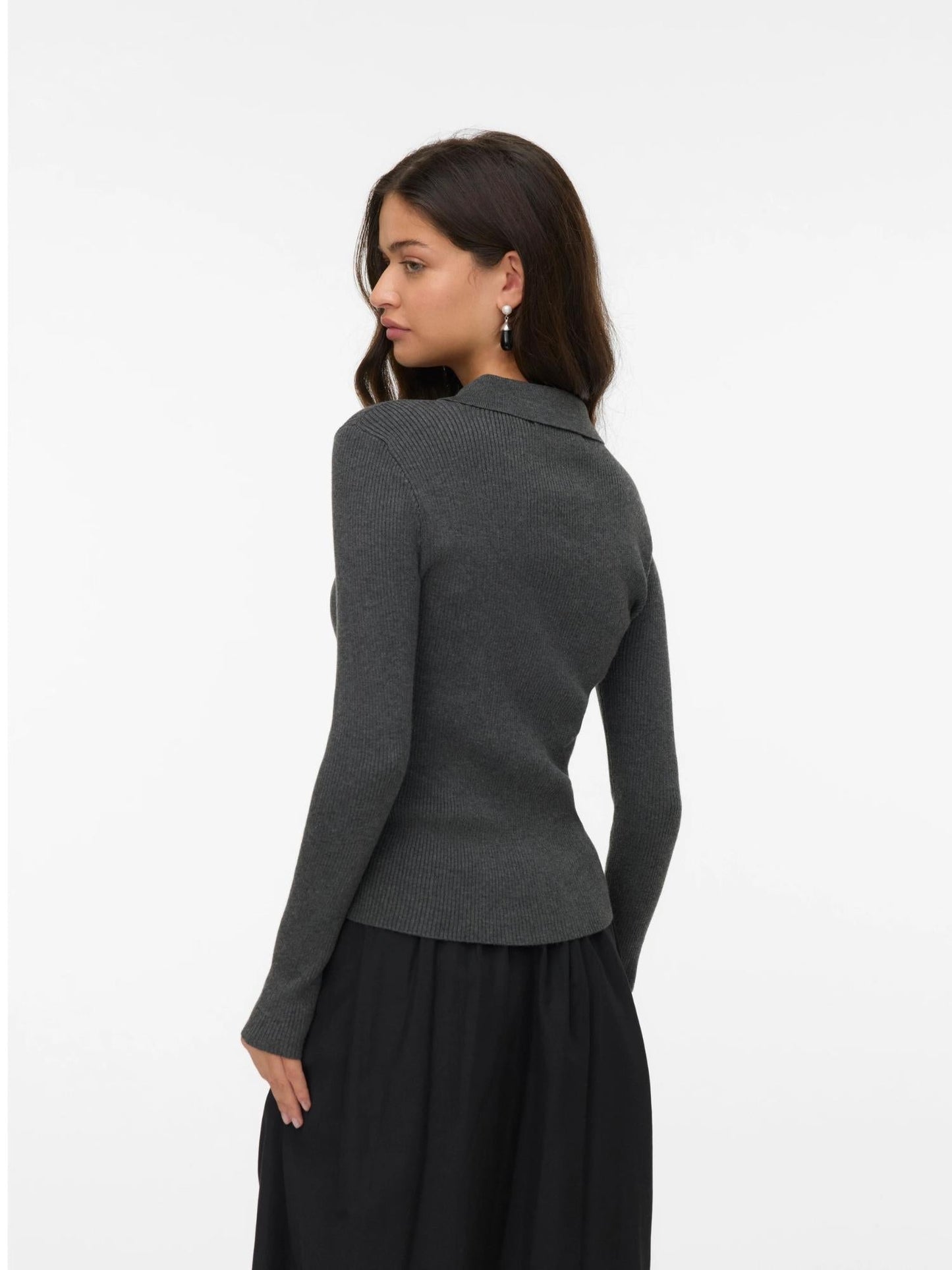 Vero Moda Maglione Donna Siljerib Dark Grey Melange
