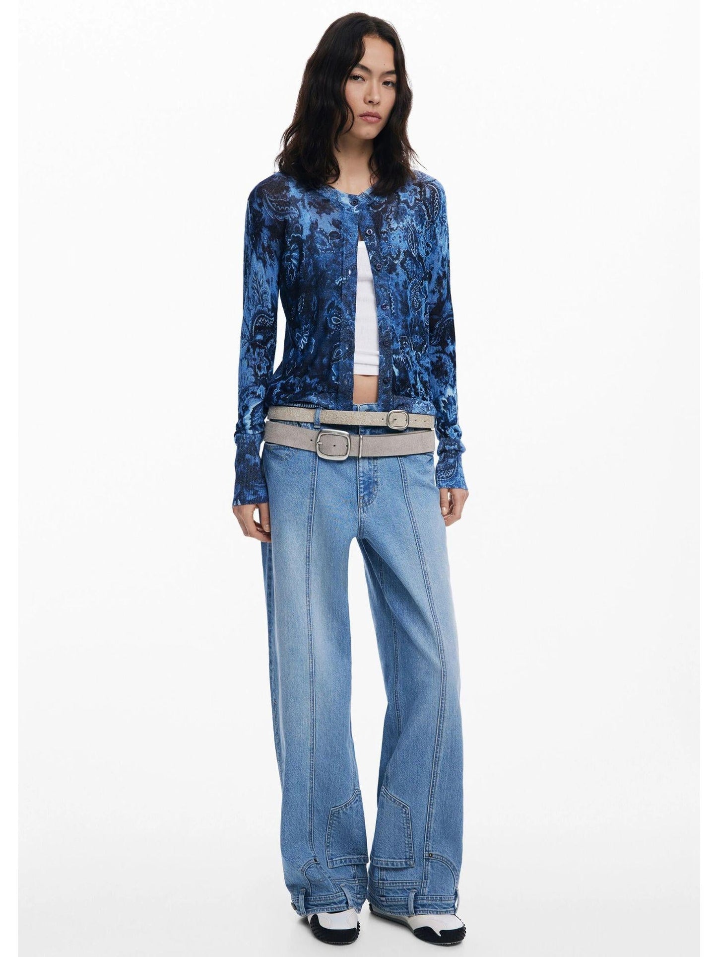 Desigual Maglione con bottoni brillante Donna Blu