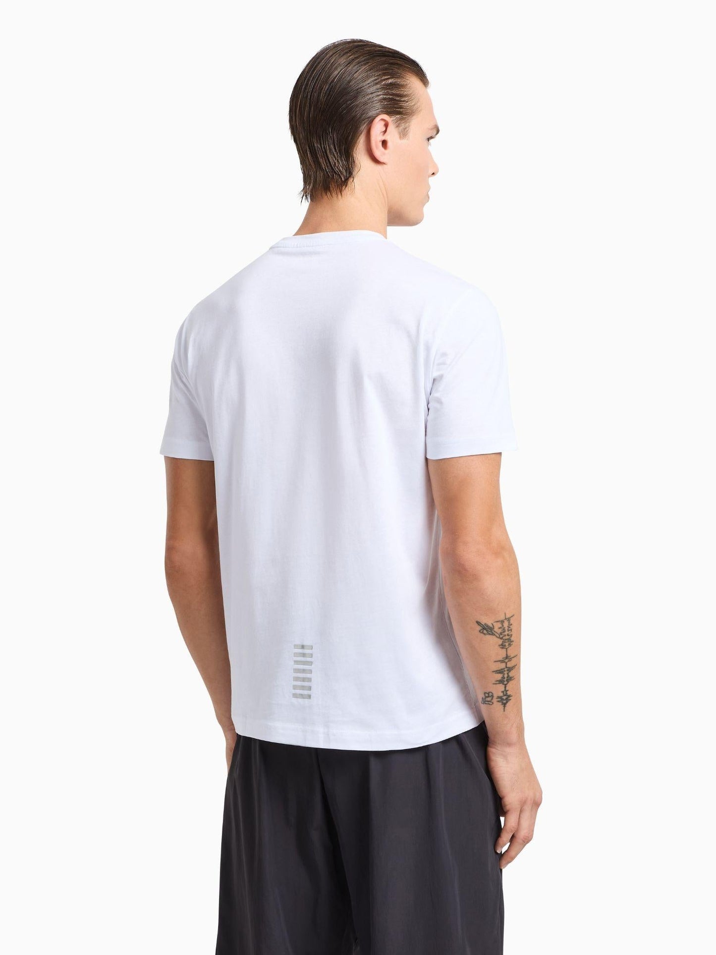 EA7 Emporio Armani T-shirt Uomo Core Identity In Cotone Pima Bianco