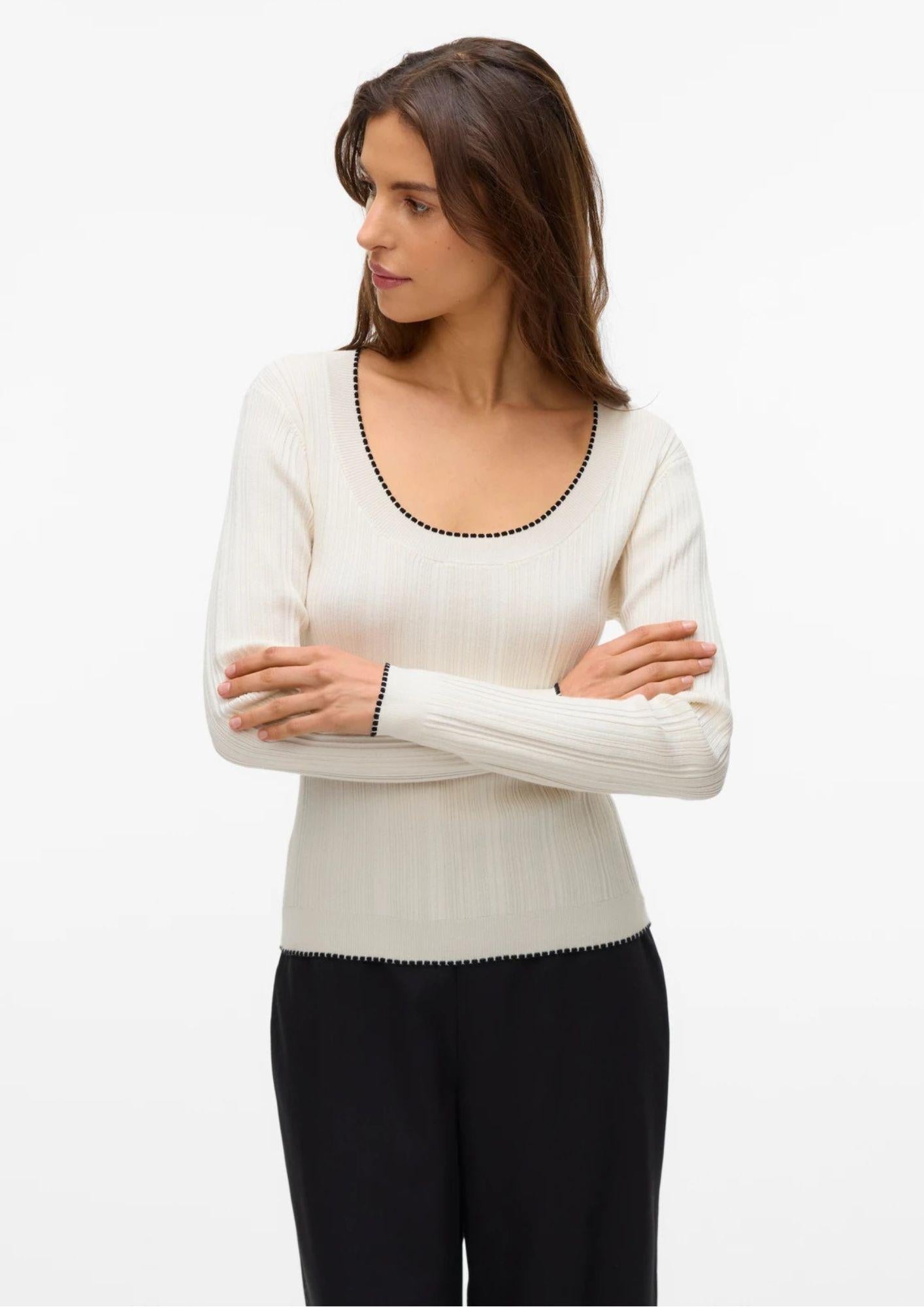 Vero Moda Pullover Donna Nina Bianco Panna