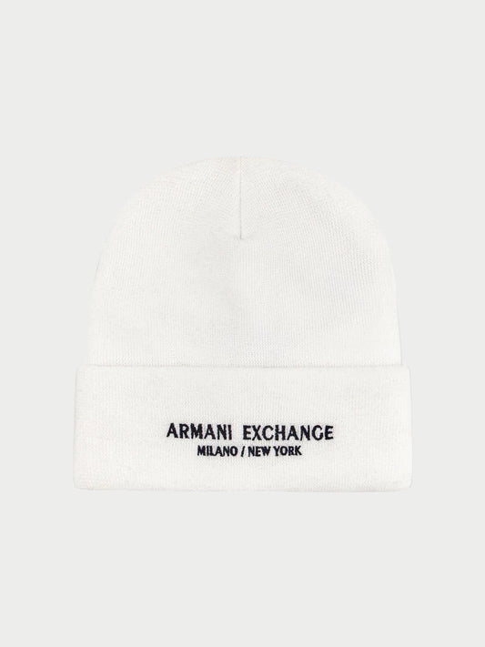 Armani Exchange Cappello Uomo Bianco Beanie Milano New York
