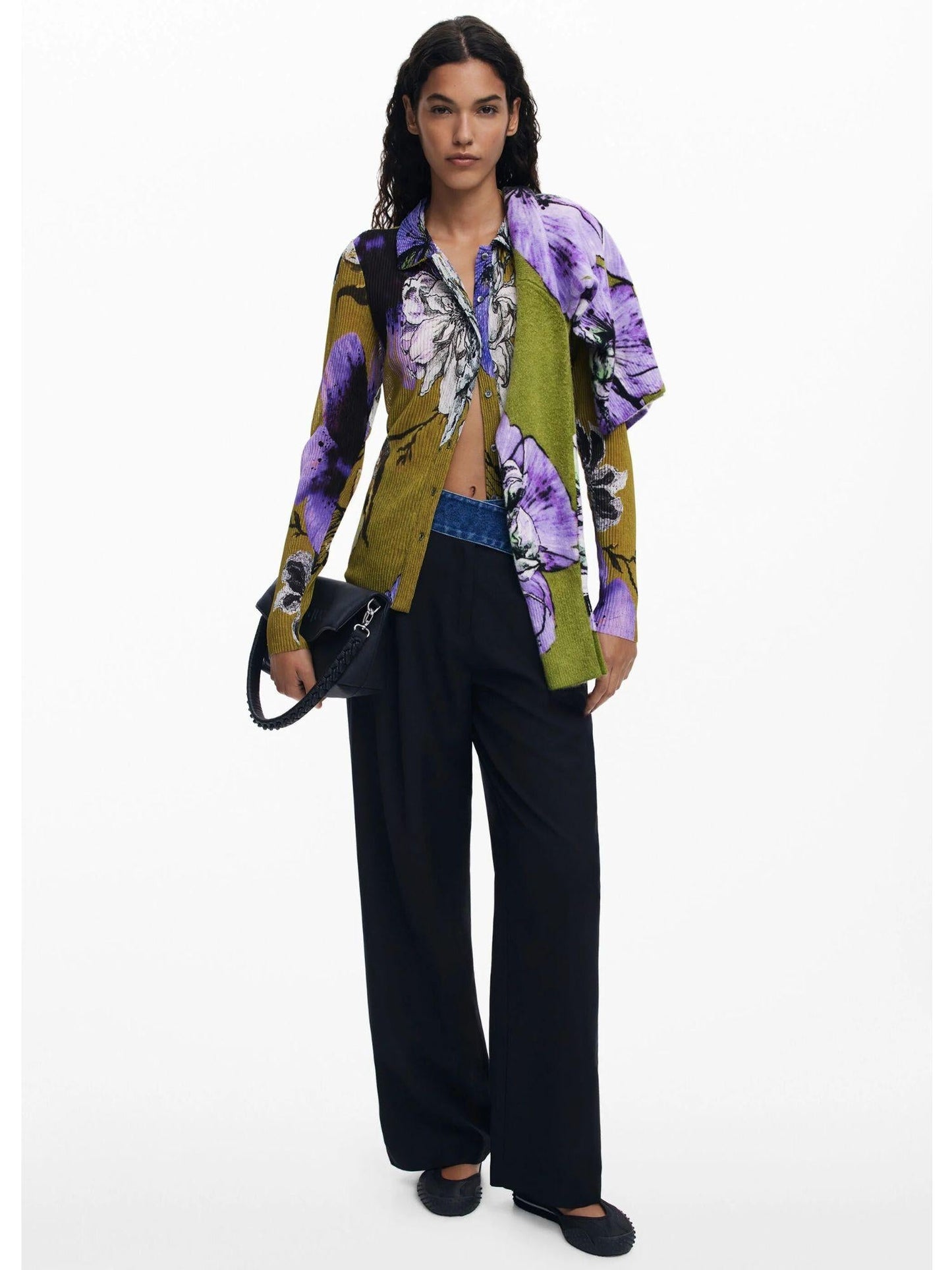 Desigual Maglietta abbottonata disegnata da Mr. Christian Lacroix Donna Verde