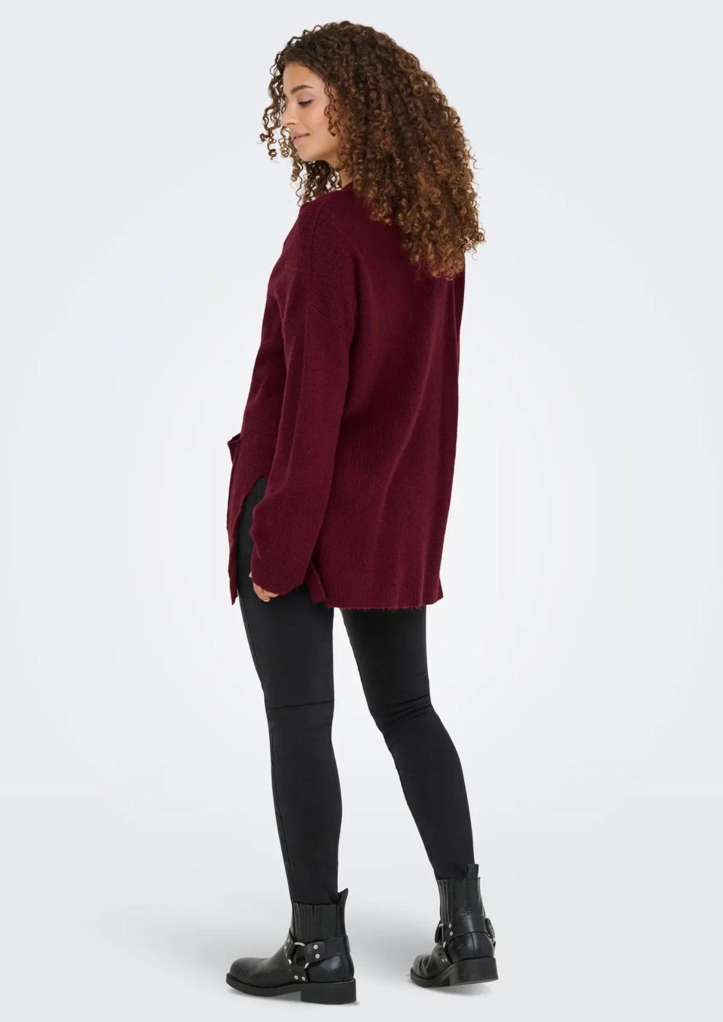 Only Cardigan Donna Ibi Bordeaux