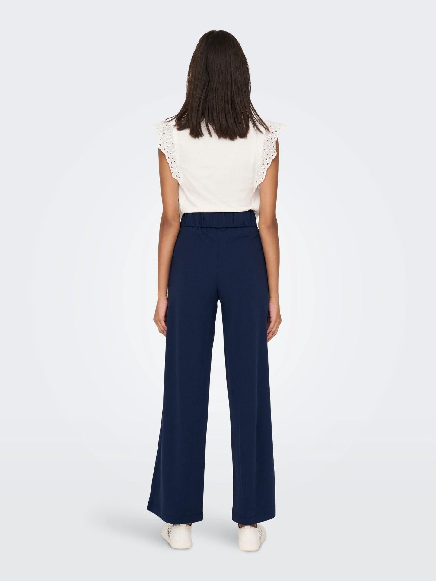 Jacqueline De Yong Pantaloni A Gamba Larga Donna Geggo Wide Leg Fit Black Iris