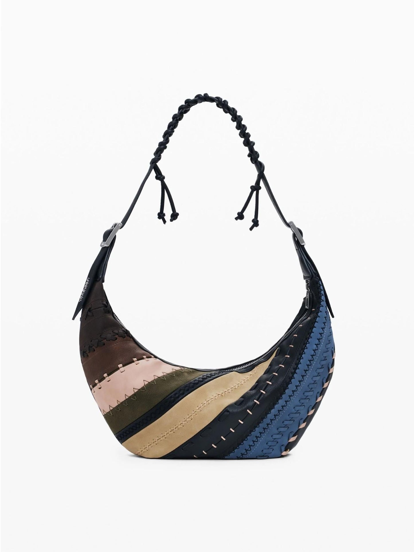 Desigual Borsa a tracolla patchwork media Donna Marrone