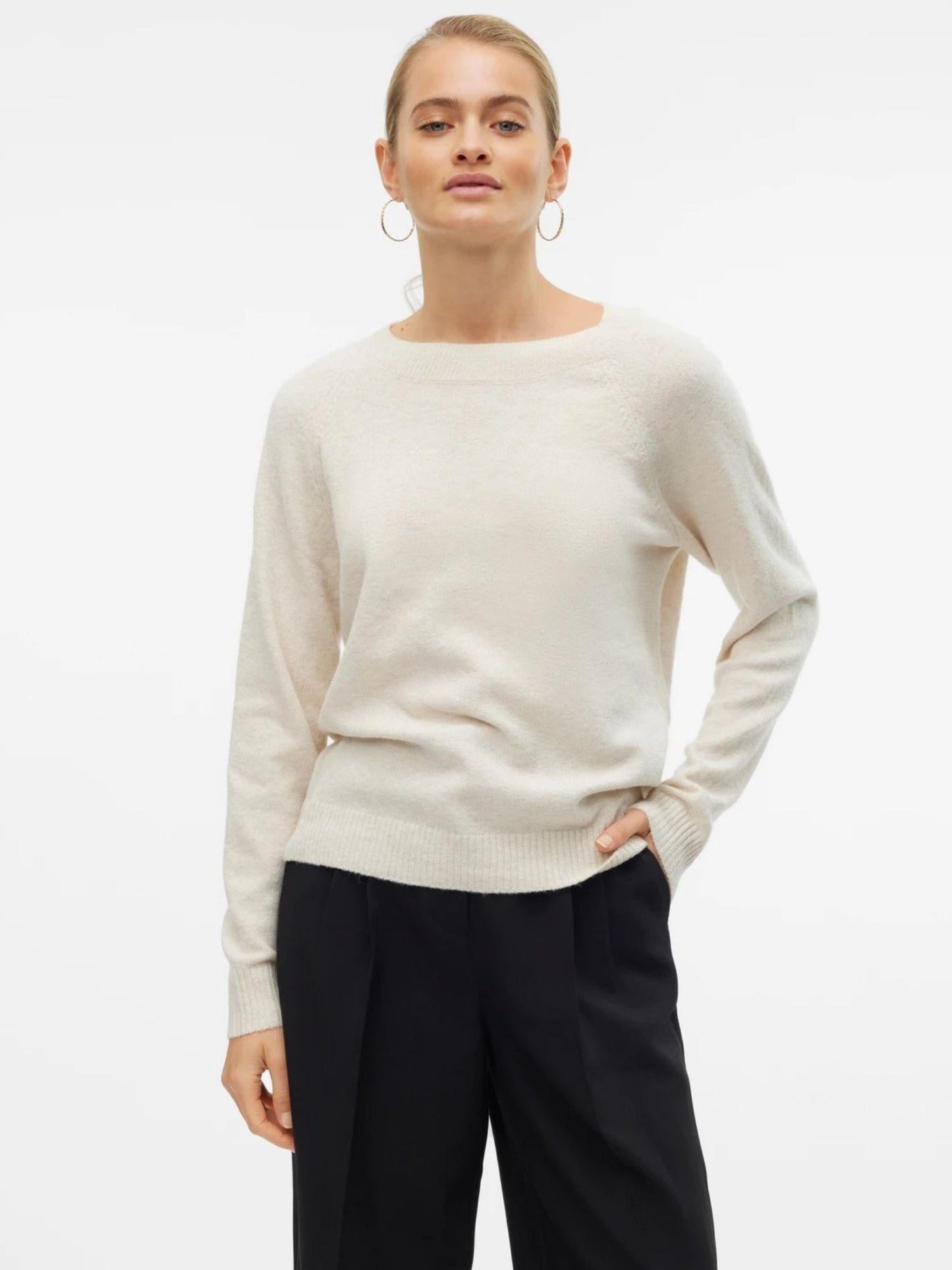 Vero Moda Maglione Donna Doffy Bianco Panna