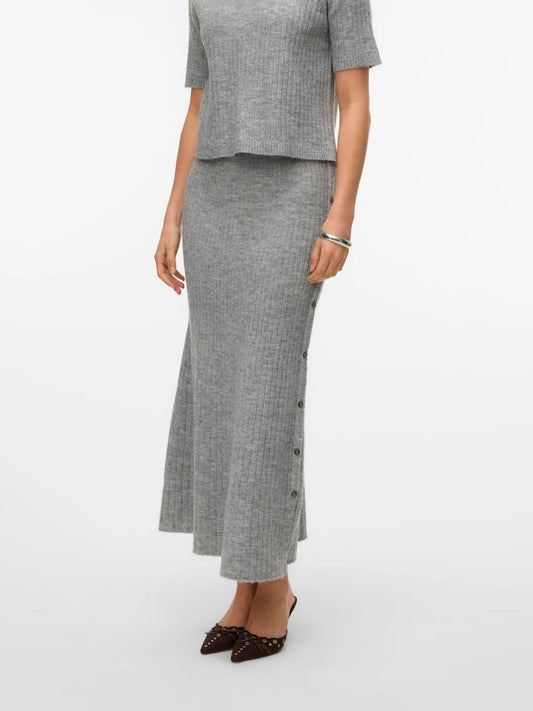 Vero Moda Gonna Midi Donna Sally Light Grey Melange
