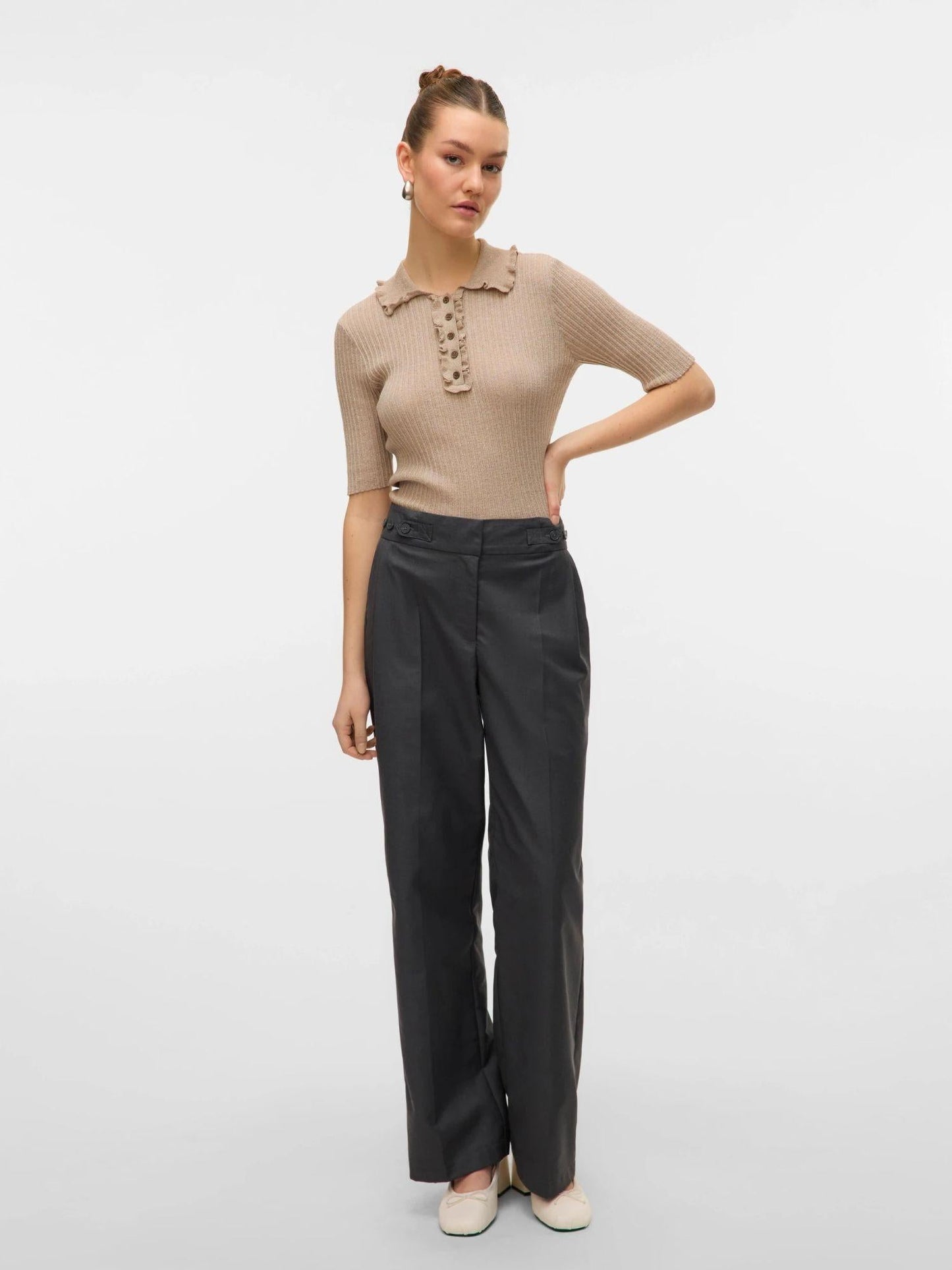 Vero Moda Pantaloni Formali Donna Nikki Dark Grey Melange