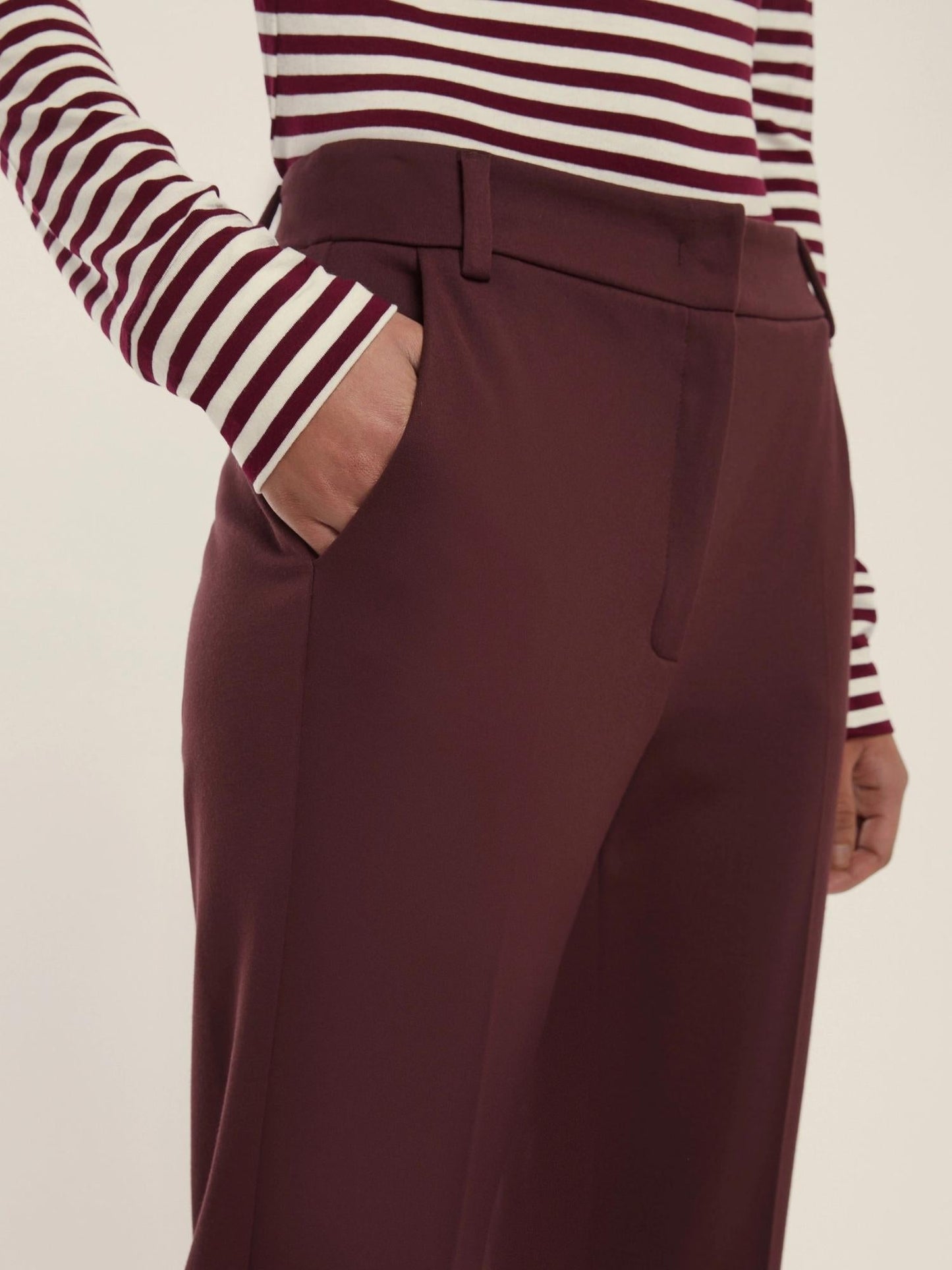Emme Marella Pantalone dritto in jersey Donna Flare Bordeaux