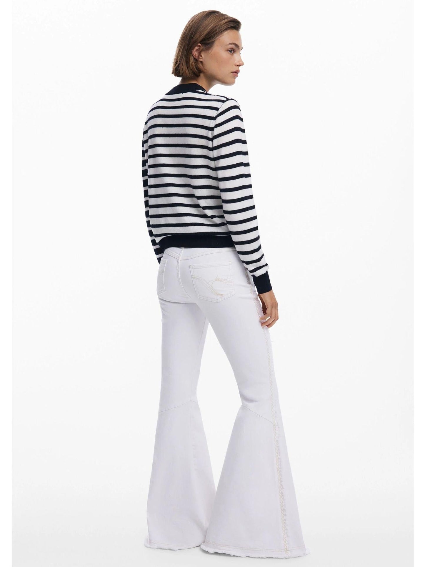 Desigual Maglione a righe orizzontali Donna Nero