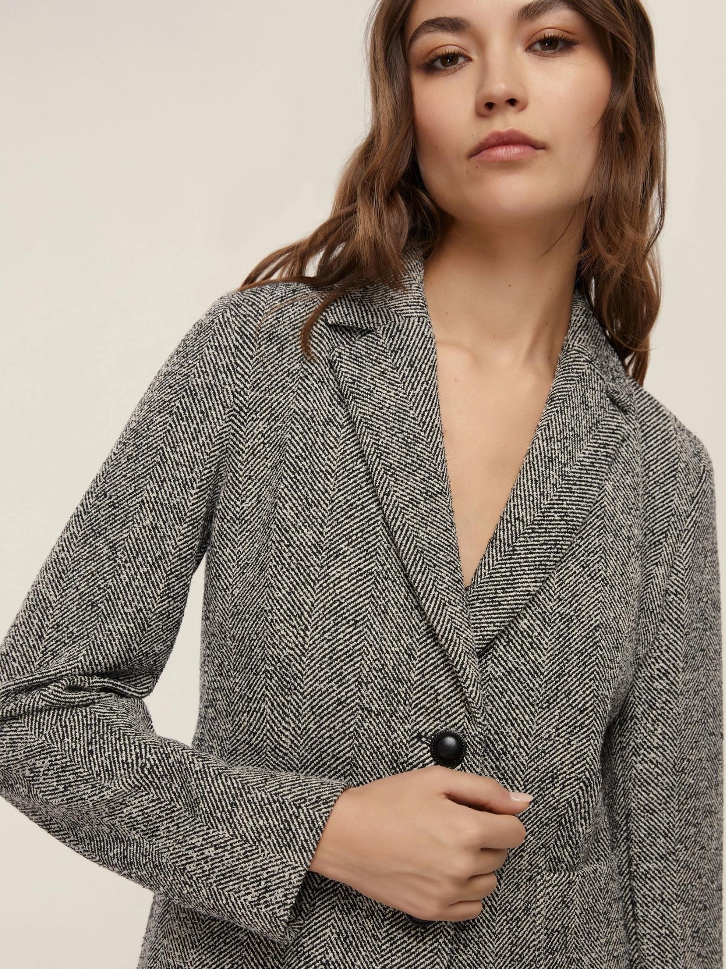 Emme Marella Giacca in stuoia Donna Dear Nero bianco