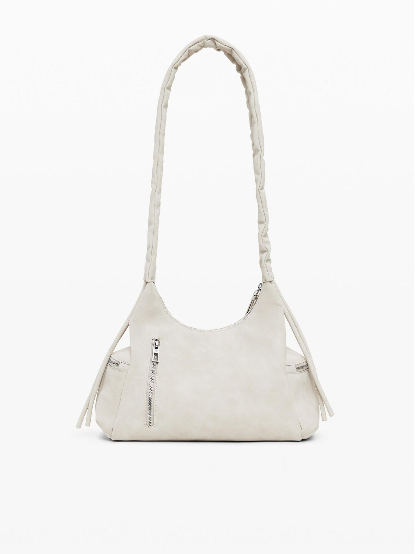 Desigual Borsa logo 3D con manico arricciato media Donna Avorio