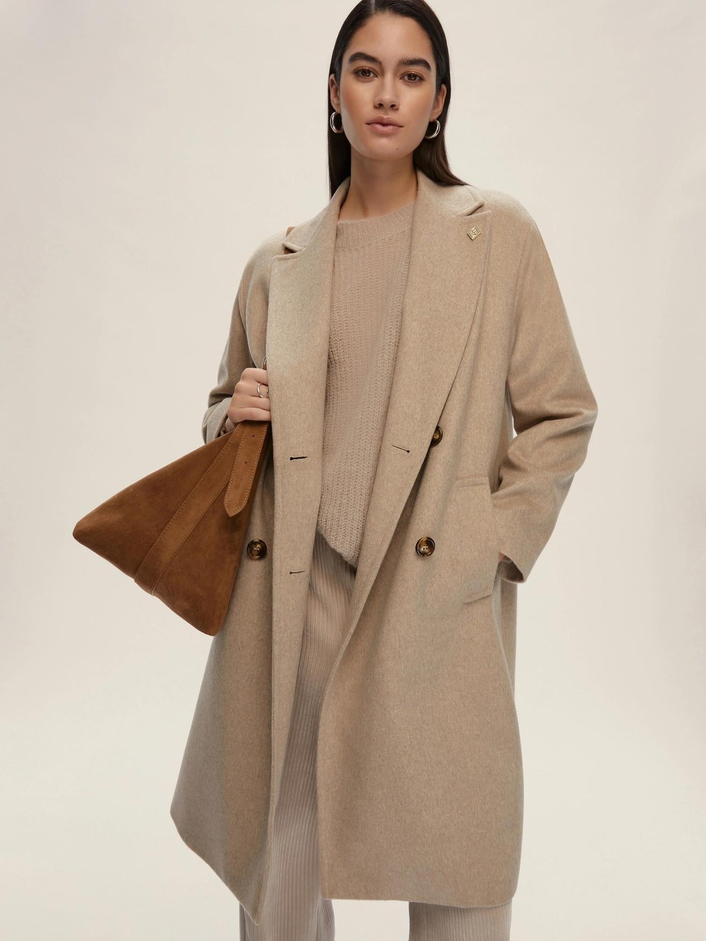 Emme Marella Cappotto doppiopetto Donna Roll Bianco sporco