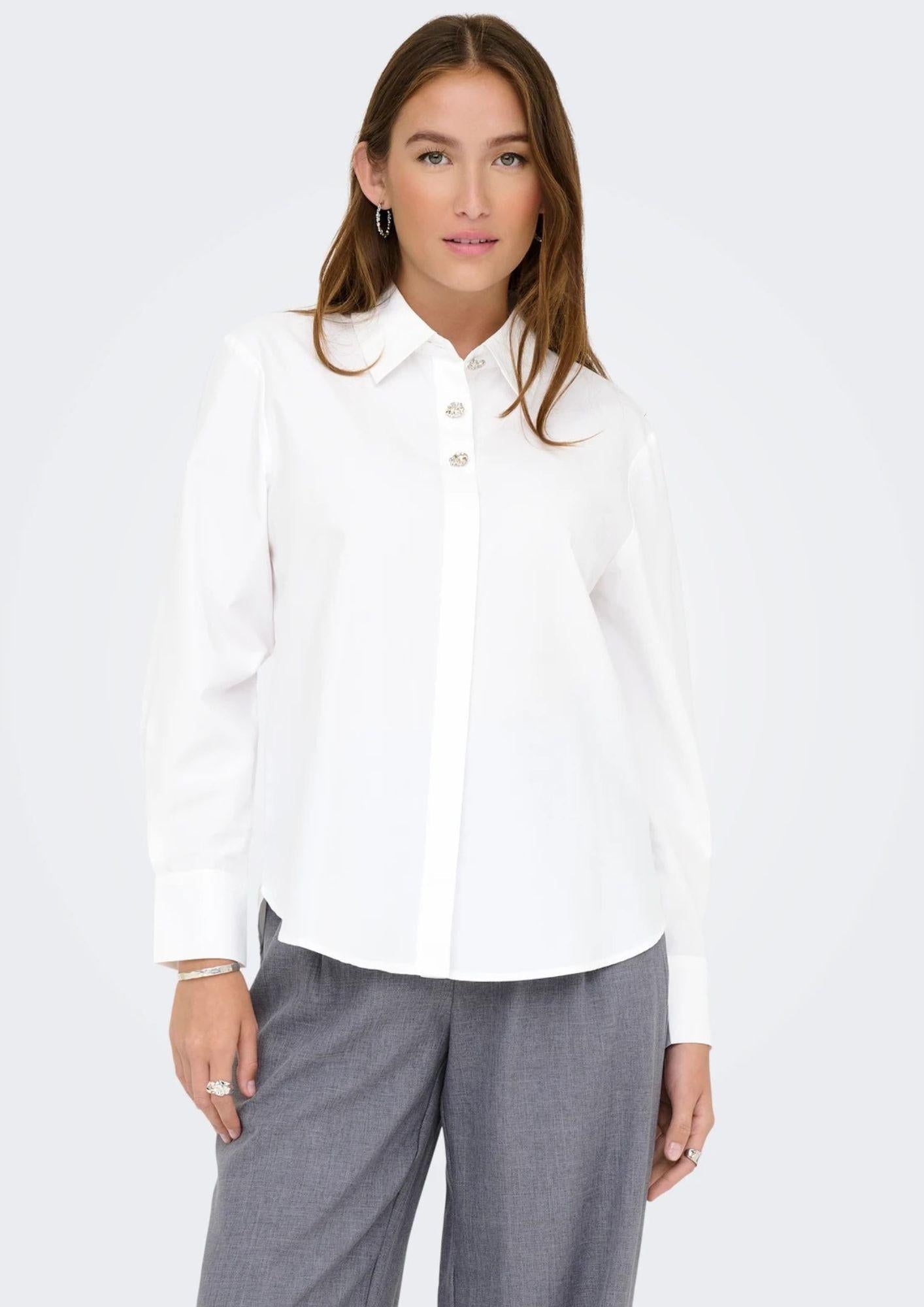 Jacqueline De Yong Camicia Donna Soho Bianca