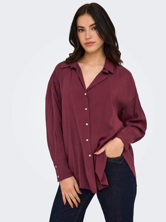 Only Camicia Donna Zazima Burgundy