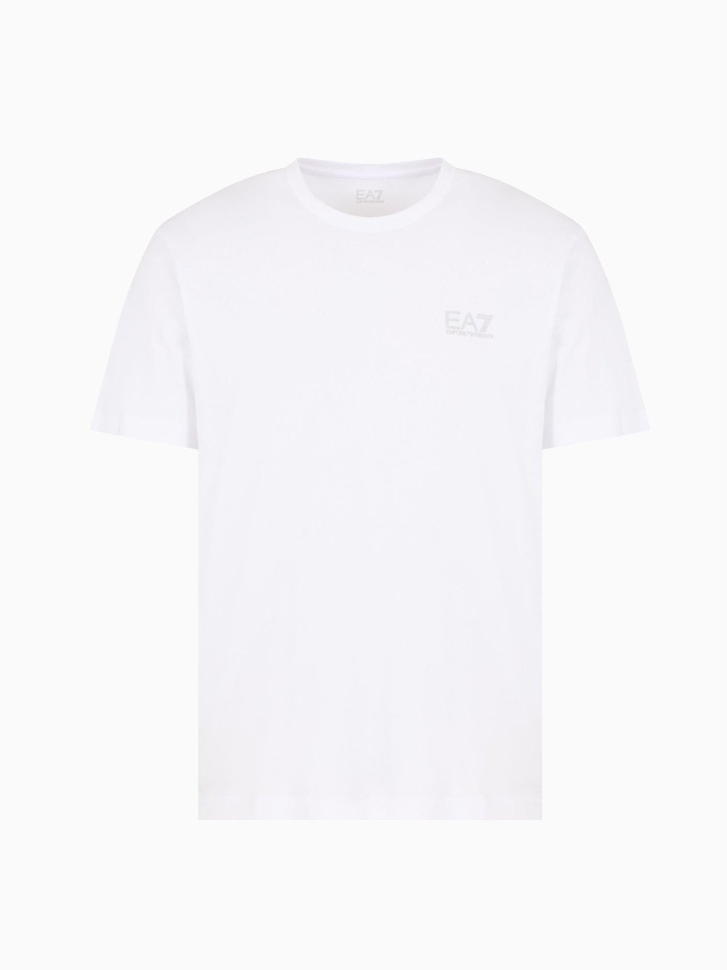 EA7 Emporio Armani T-shirt Uomo Core Identity In Cotone Pima Bianco