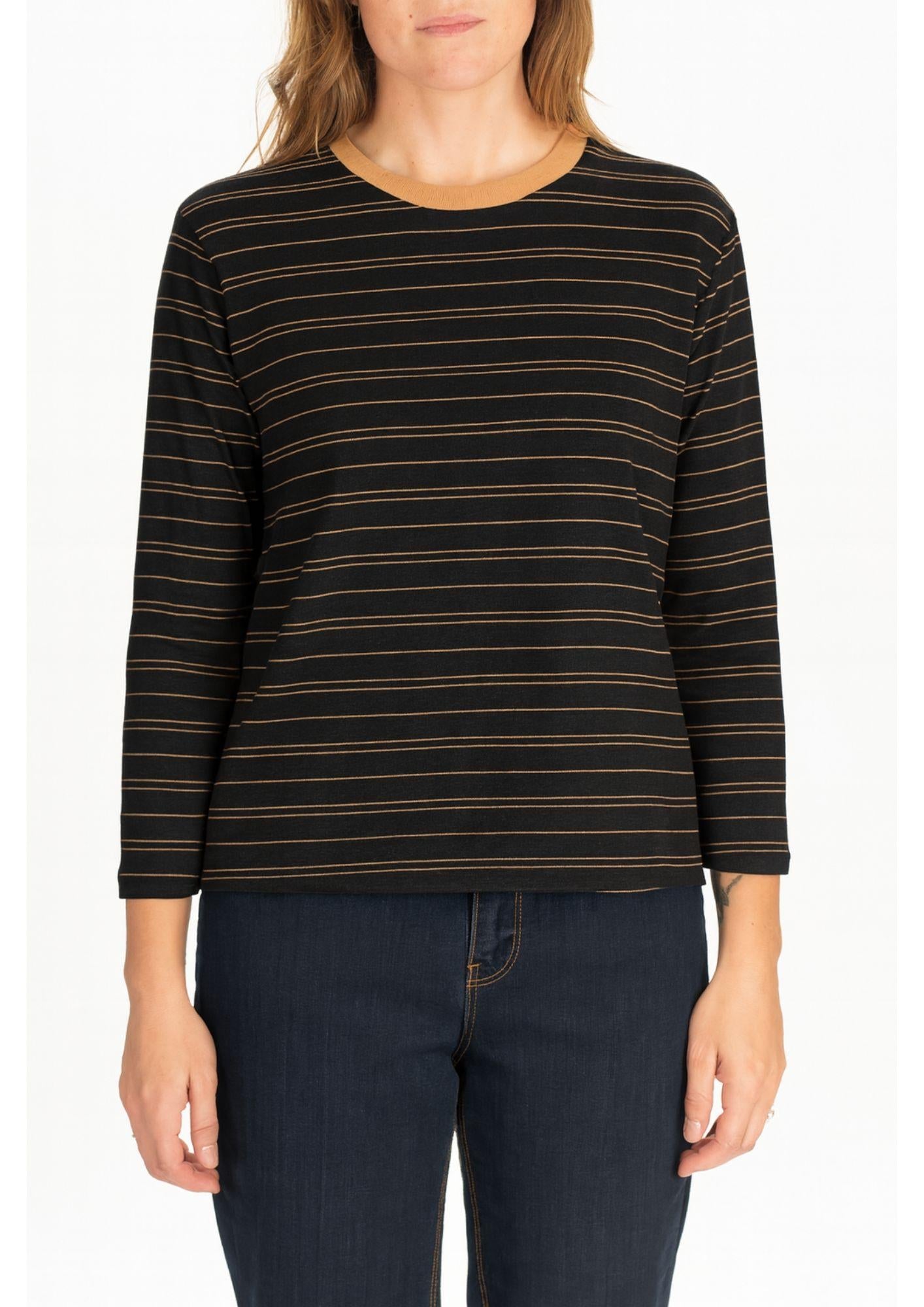 Diana Gallesi T-Shirt Donna Nero e Caramello