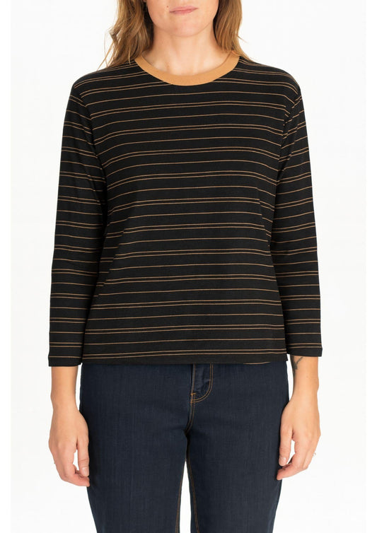 Diana Gallesi T-Shirt Donna Nero e Caramello