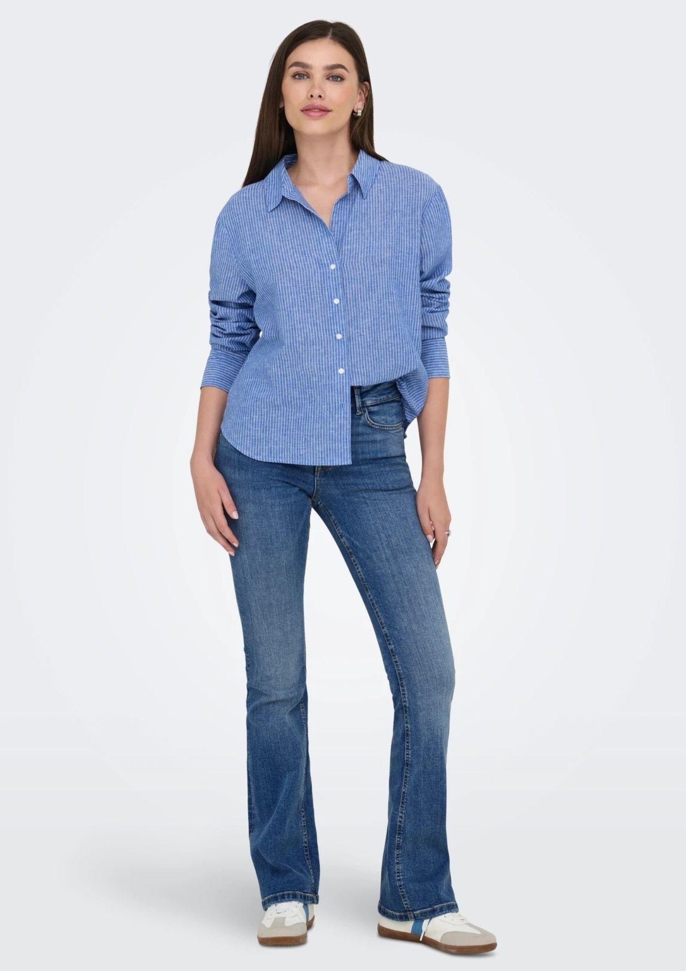 Jacqueline De Yong Jeans Donna Fina Denim Blu Medio