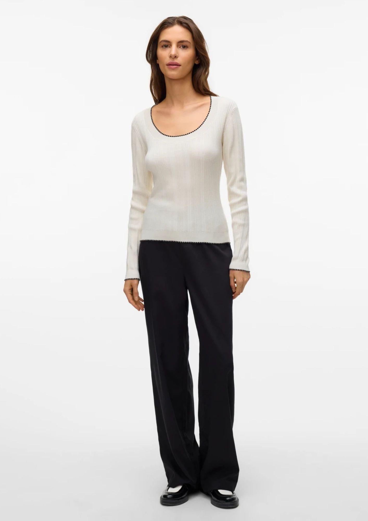 Vero Moda Pullover Donna Nina Bianco Panna