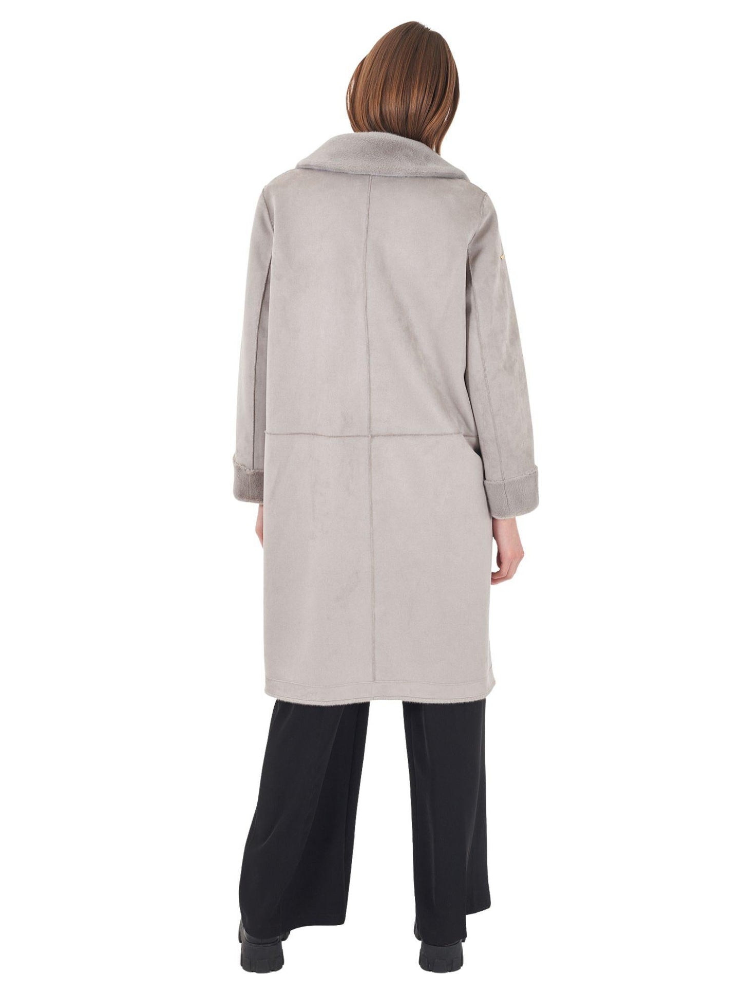 Yes Zee Cappotto Donna Reversibile Grigio Chiaro