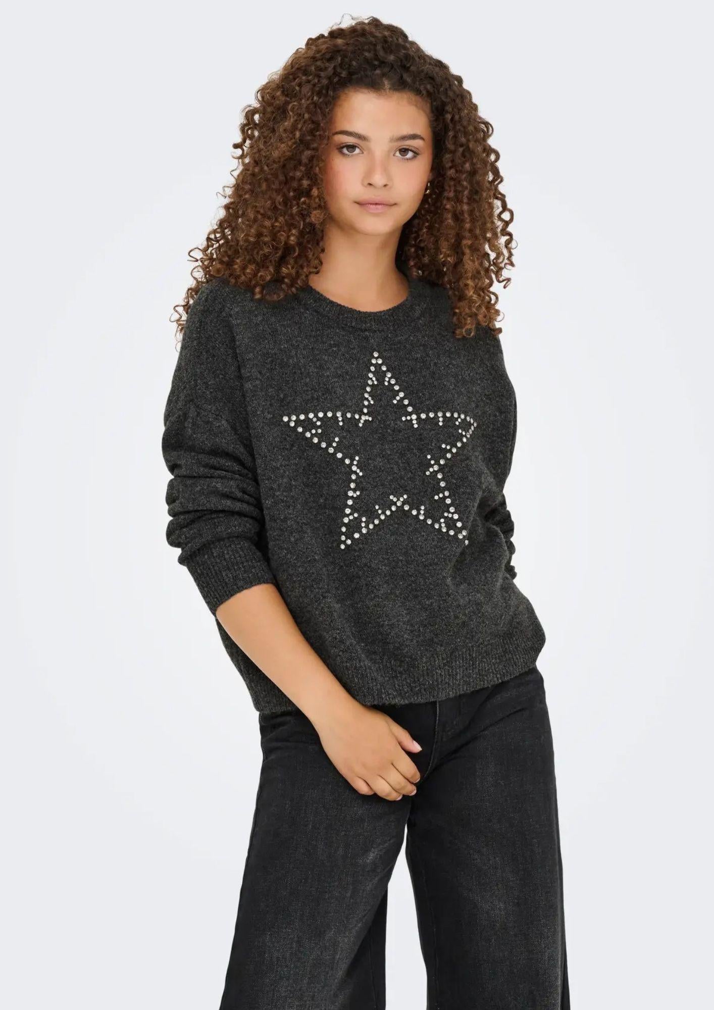 Only Maglione Donna Renata Grigio Scuro