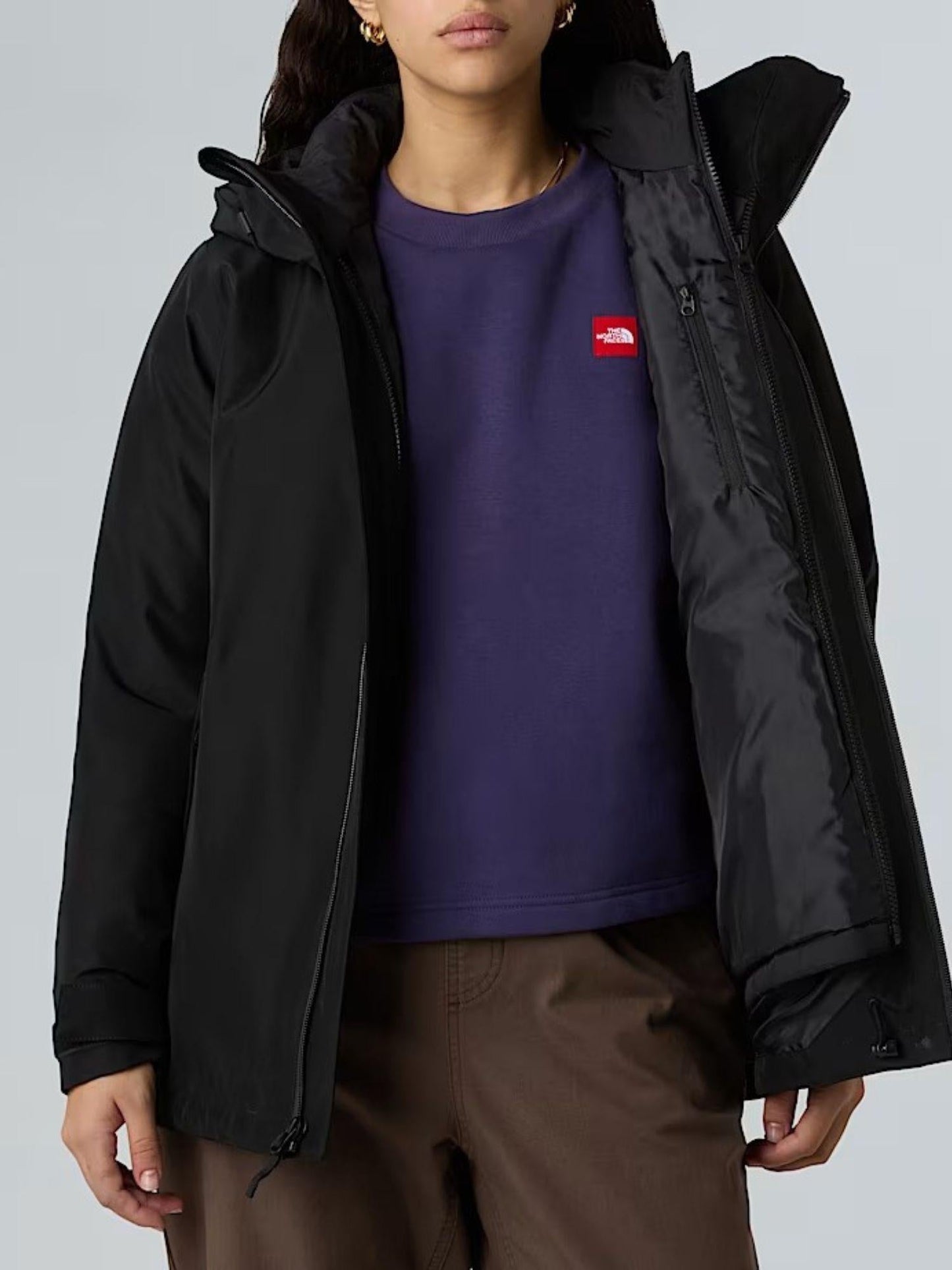 The North Face Giacca 3 in 1 Donna Carto Mono Triclimate Con Cappuccio Nero