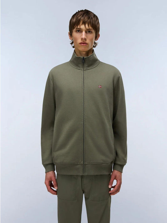 Napapijri Felpa Uomo Balis Winter Con Zip Verde Tè