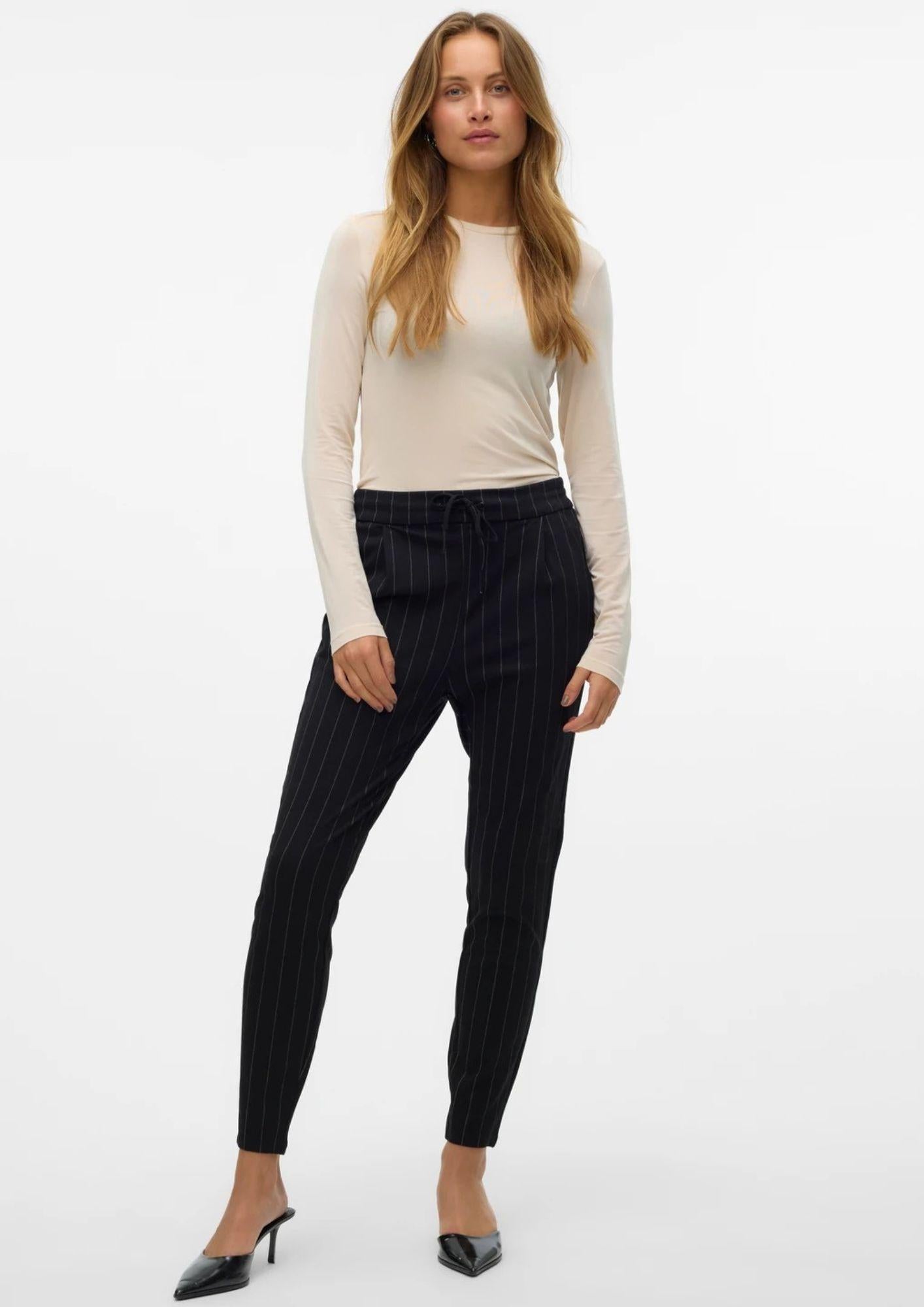 Vero Moda Pantaloni Donna Eva Nero Gessato