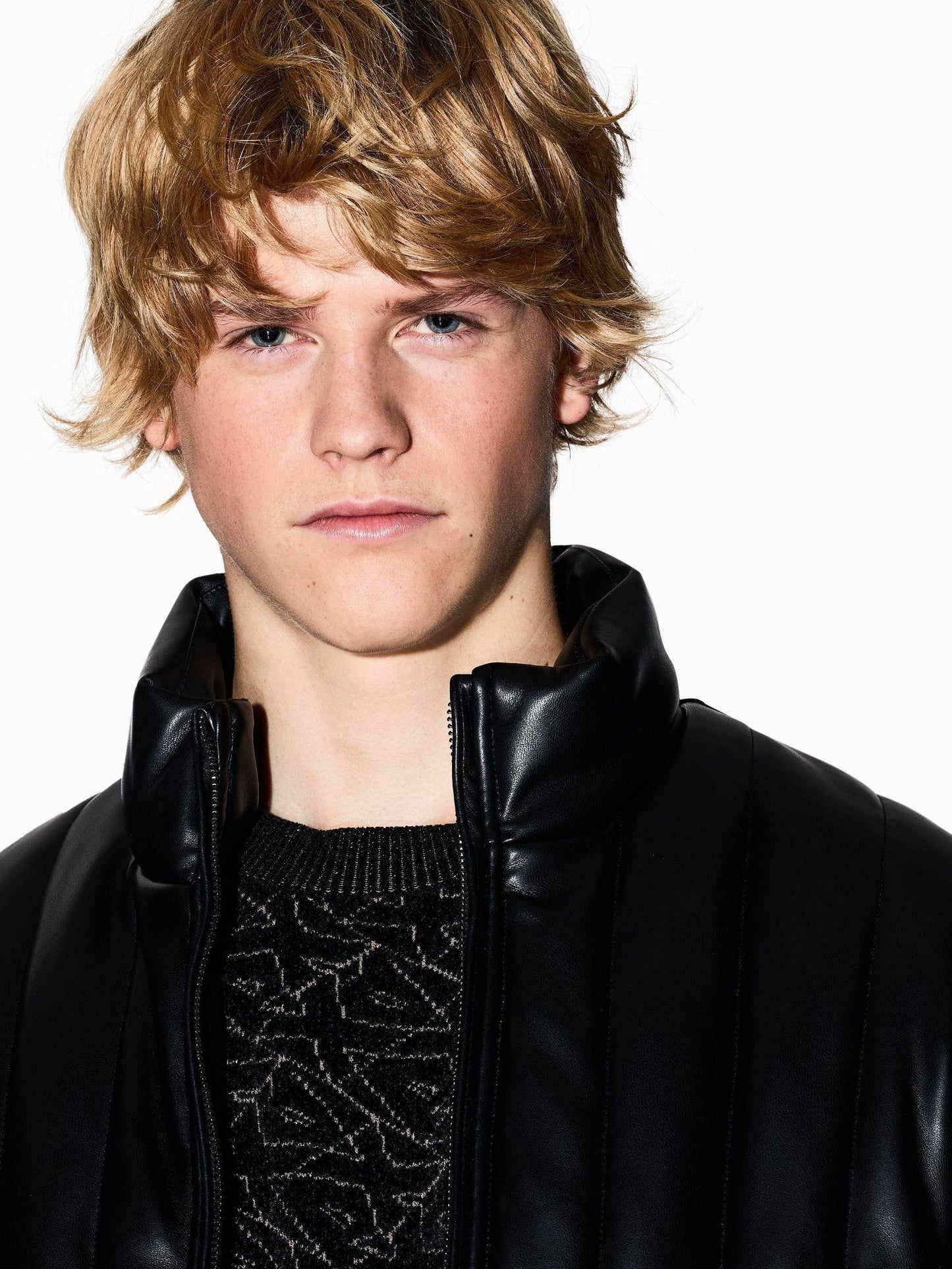 Armani Exchange Maglione girocollo con logo allover Uomo Nero