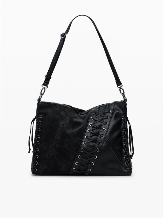 Desigual Borsa a tracolla effetto pelle media Donna Nero