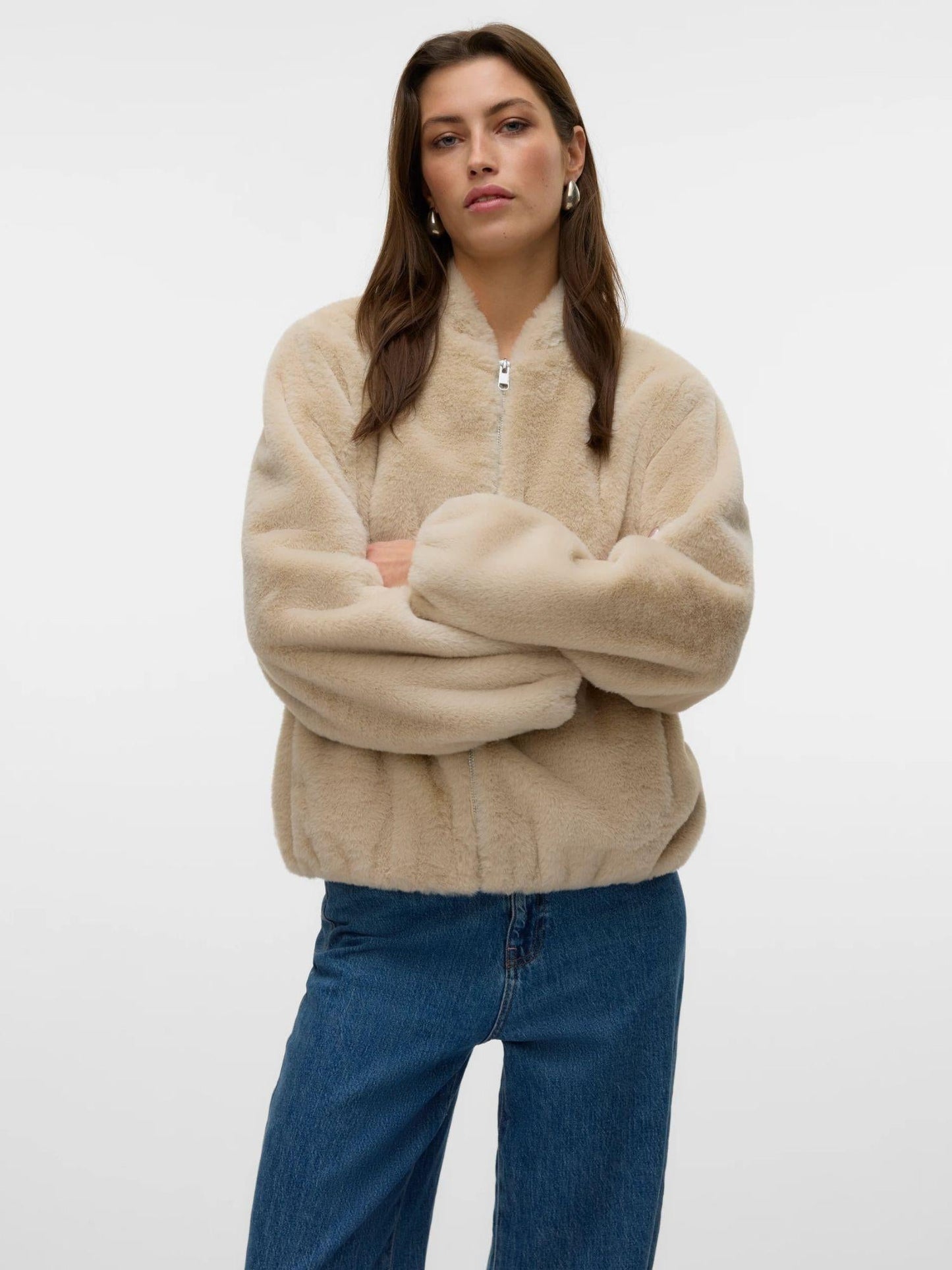 Vero Moda Giacca Invernale Donna Sonjaliga Grey Oatmeal