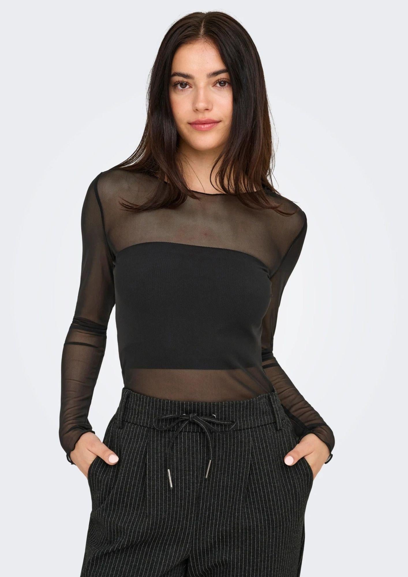 Jacqueline De Yong Top Donna Elsa Nero
