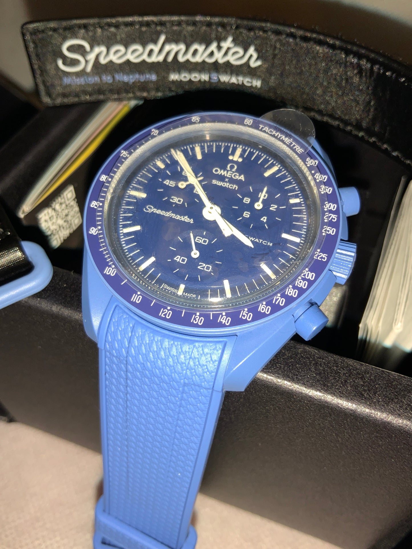 Cinturini silicone avvolgenti CARBON da 20mm per Omega x Swatch