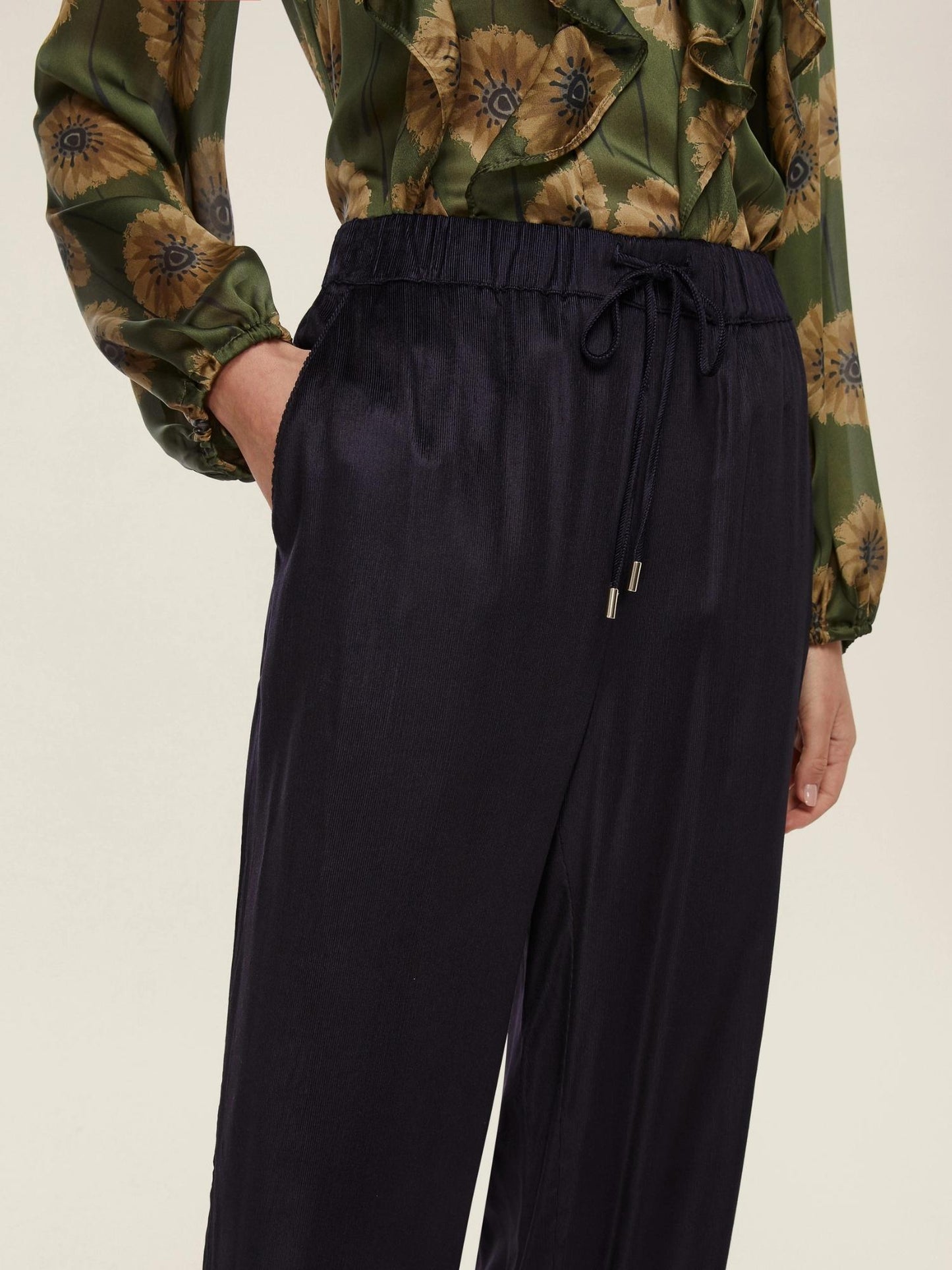 Emme Marella Pantalone in velluto a coste Isotta Donna Blu