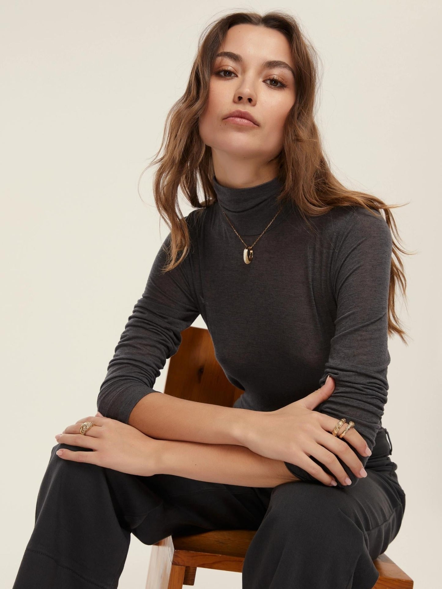 Emme Marella Dolcevita Donna in misto cashmere Ruggito Grigio scuro