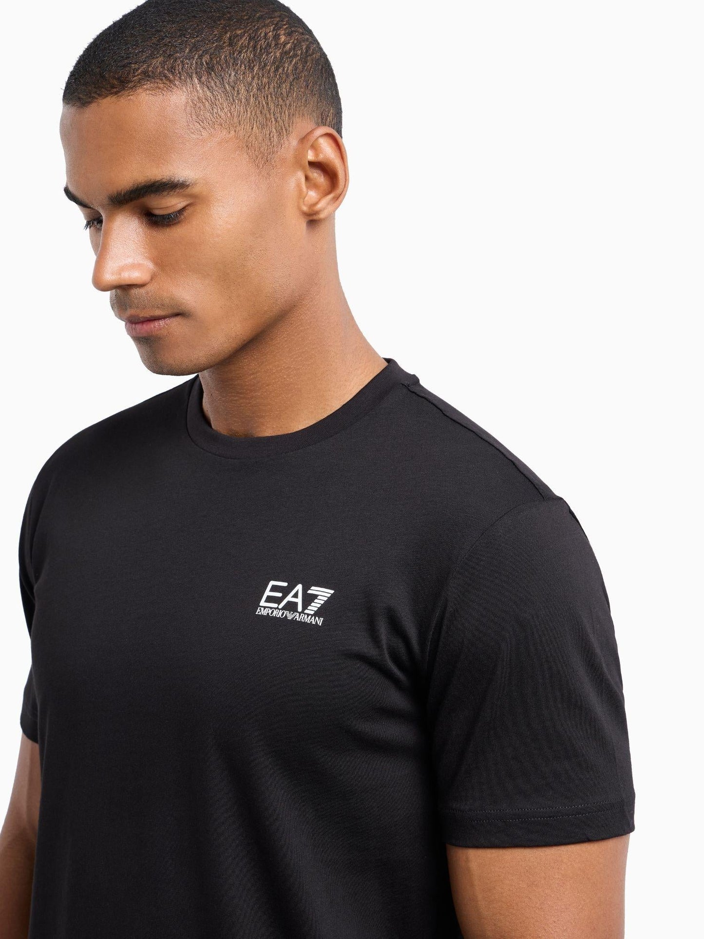 EA7 Emporio Armani T-shirt Uomo Core Identity In Cotone Pima Nero