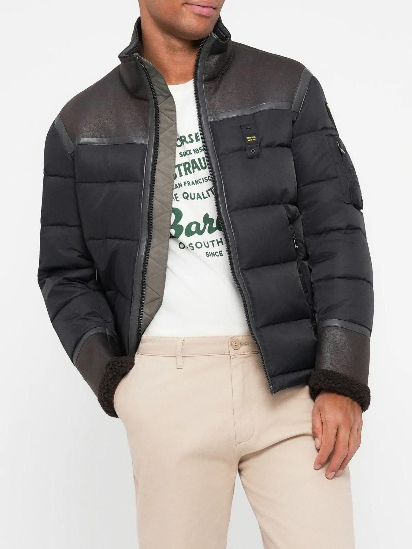 Blauer Giacca Invernale Uomo Organ Nero