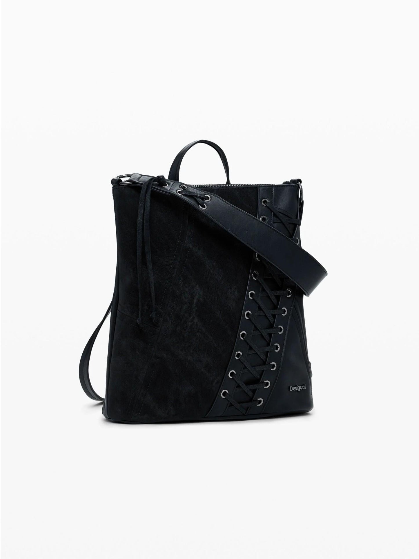 Desigual Zaino effetto pelle corsetto piccolo Donna Nero