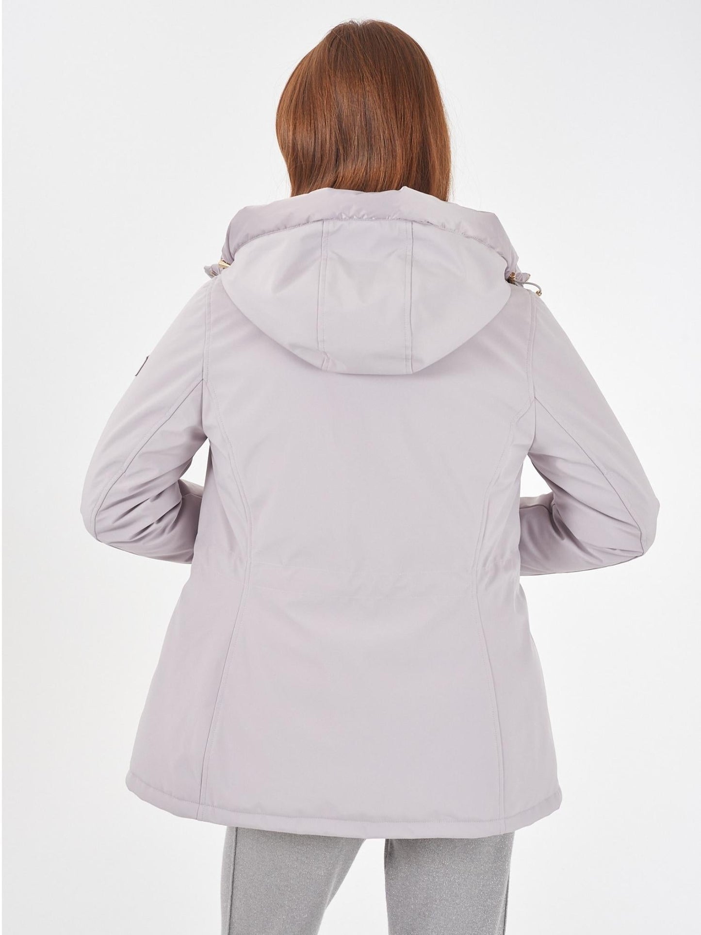 Yes Zee Cappotto Softshell con Cappuccio e Coulisse Donna Grigio Perla