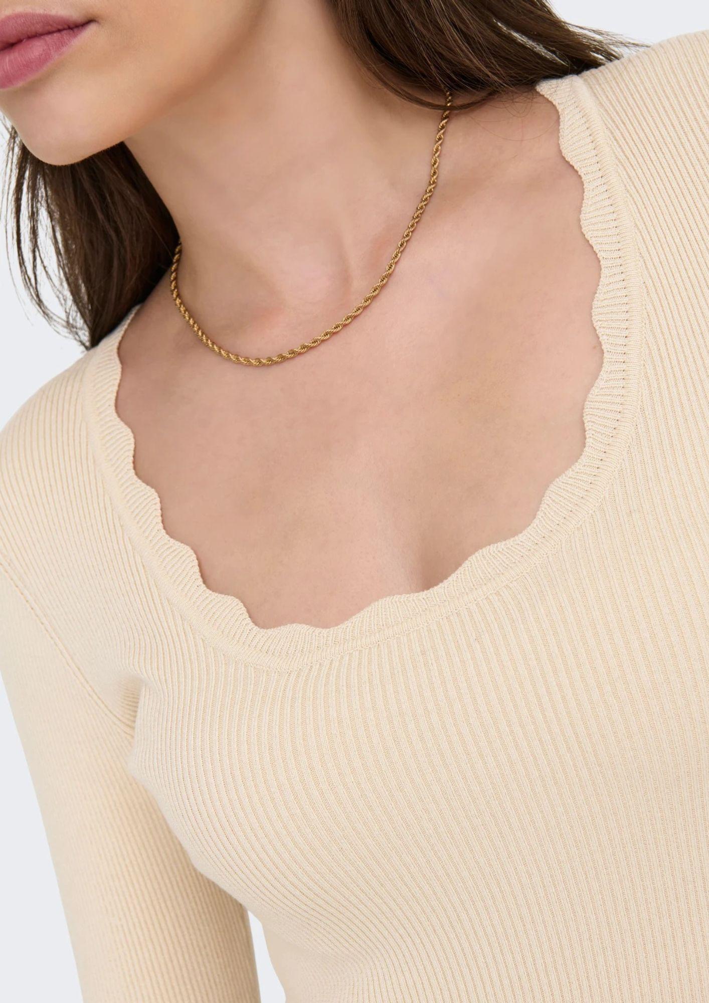 Jacqueline De Yong Pullover Donna Nanna Beige