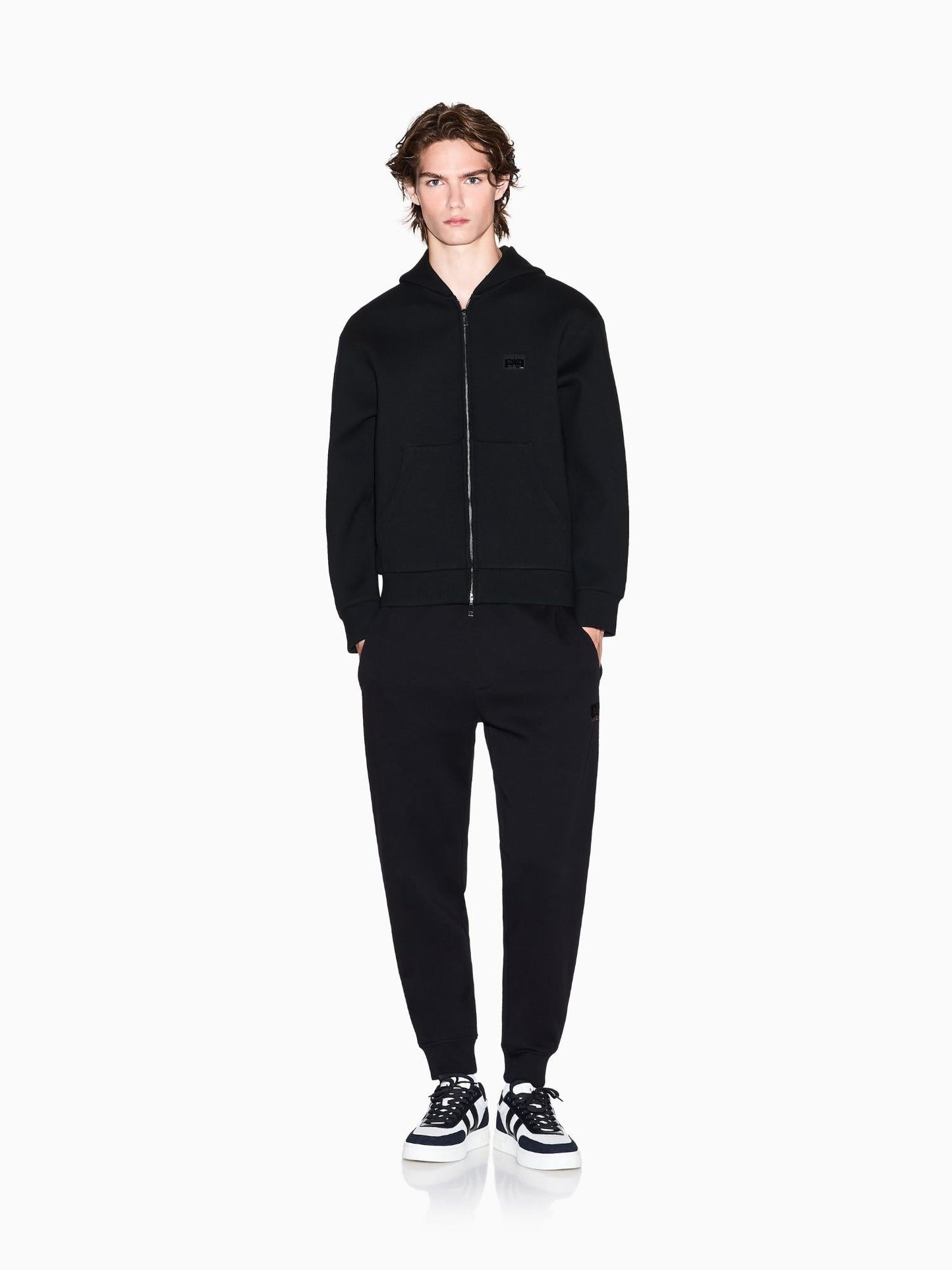 Armani Exchange Pantaloni Uomo jogger in cotone felpato Nero