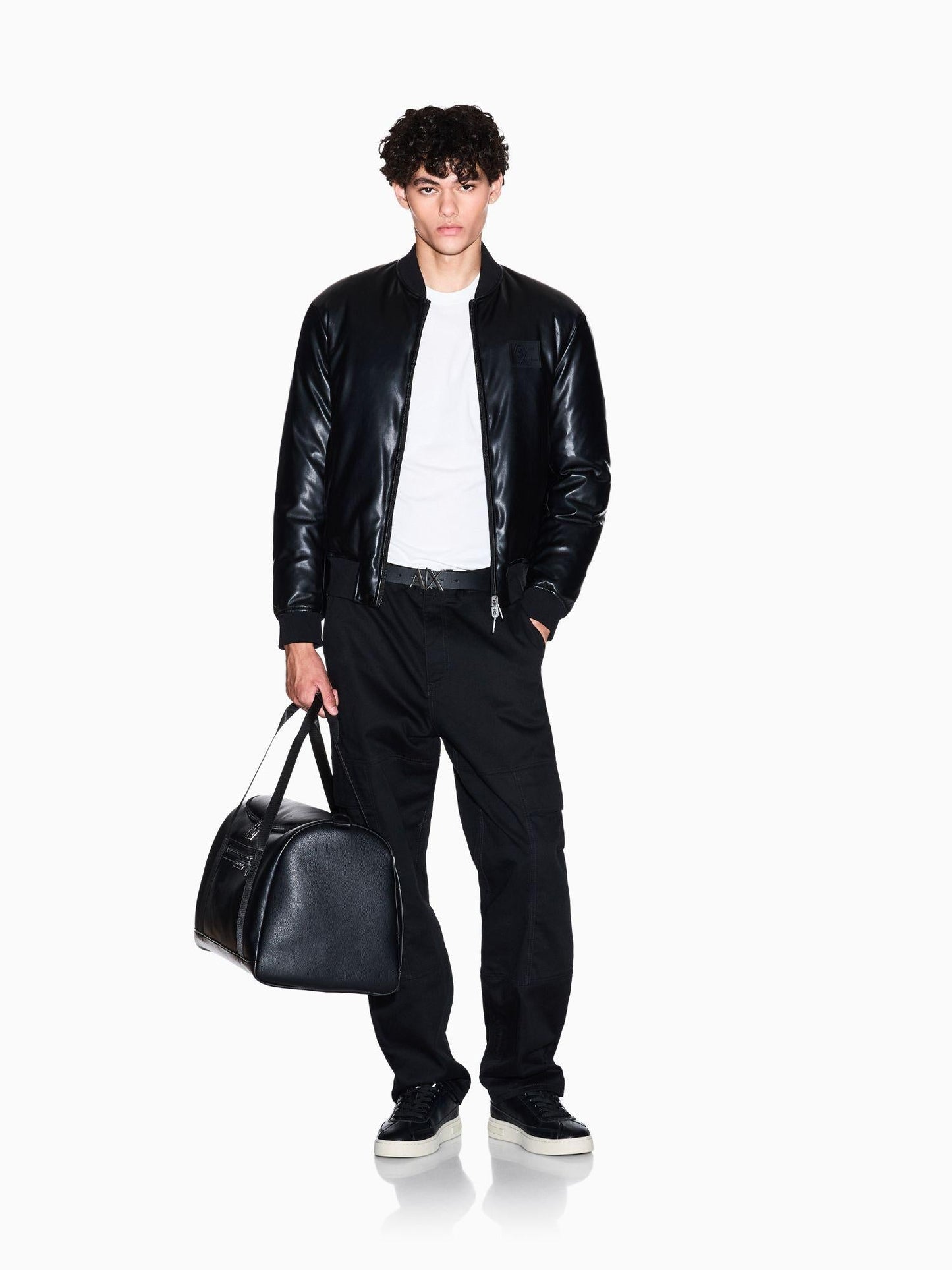 Armani Exchange T-Shirt Uomo Regular Fit con Patch Bianco