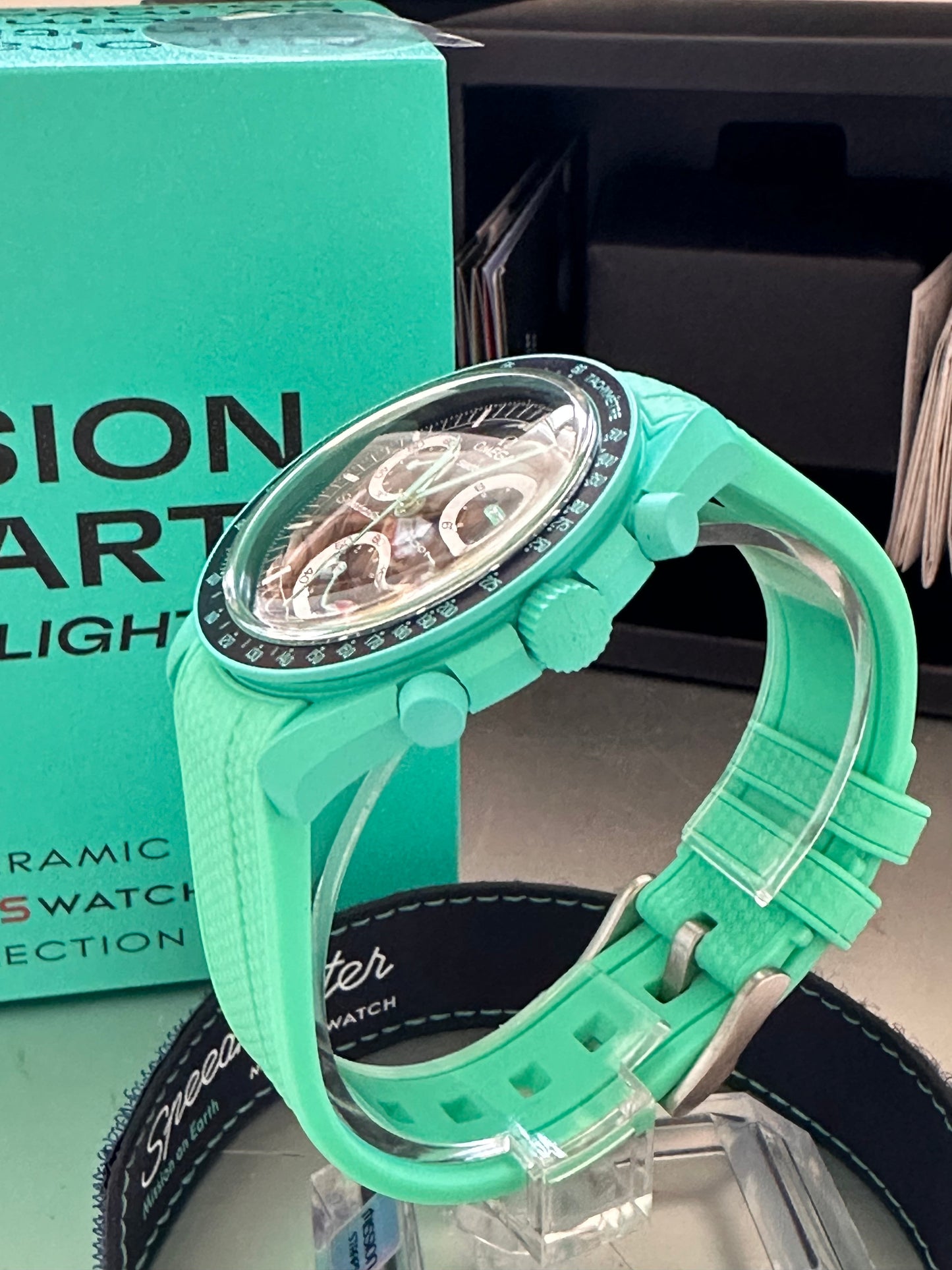 Cinturini silicone avvolgenti CARBON da 20mm per Omega x Swatch