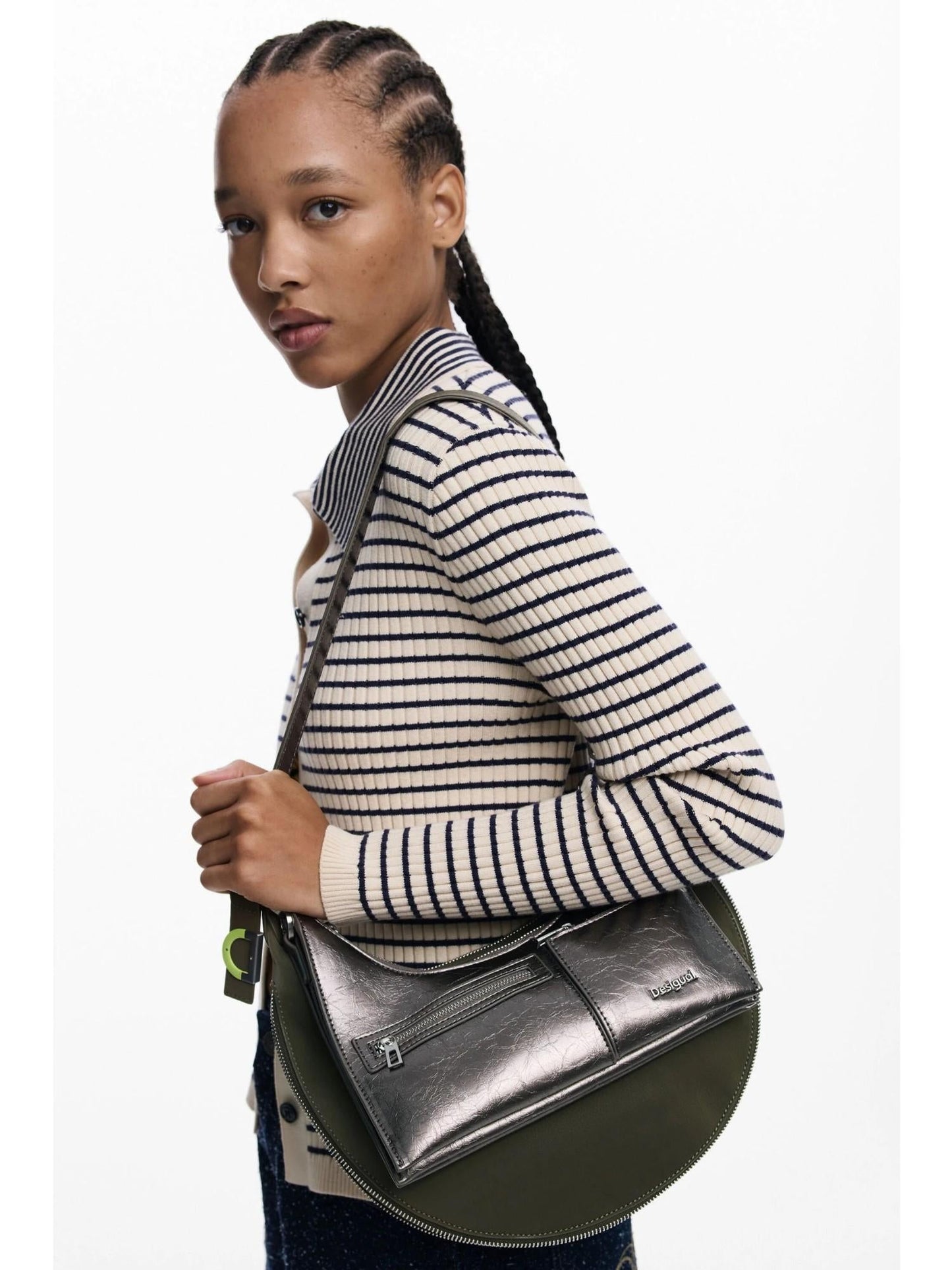 Desigual Borsa media bicolore rimovibile Donna Verde