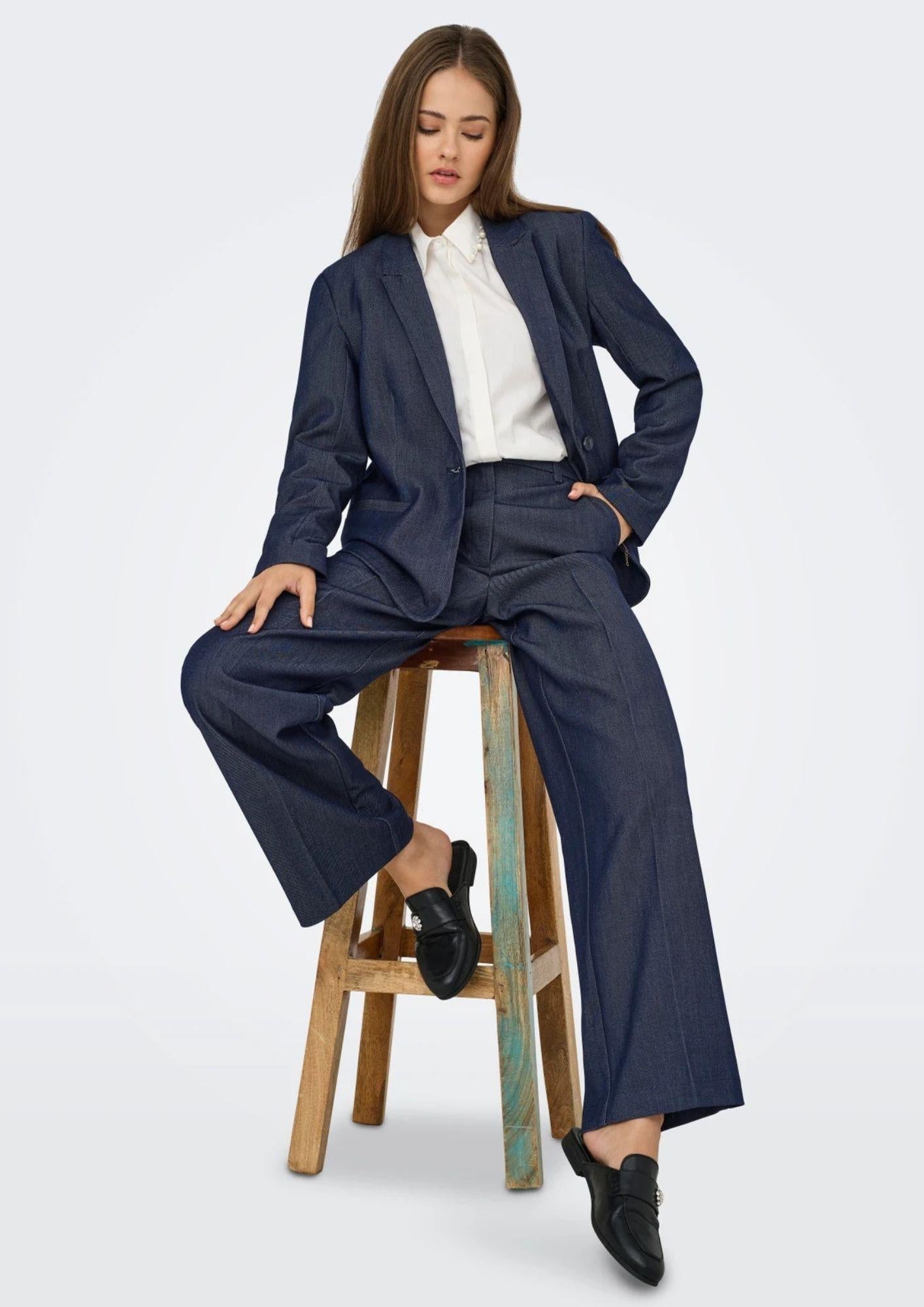 Jacqueline De Yong Pantalone Donna Anthony Blu Denim