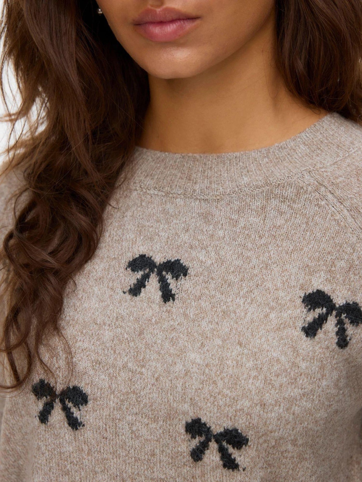 Vero Moda Maglione Donna Doffy Beige E Bianco