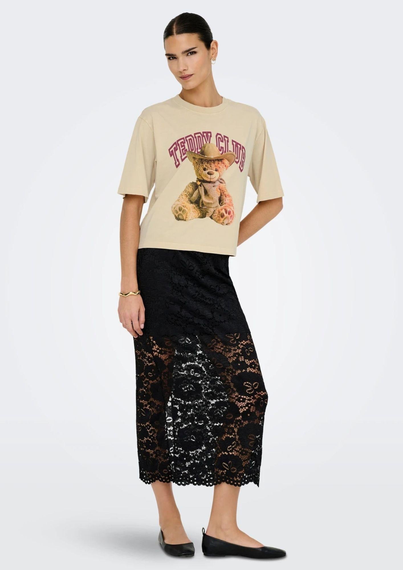 Jacqueline De Yong T-Shirt Donna Carla Beige